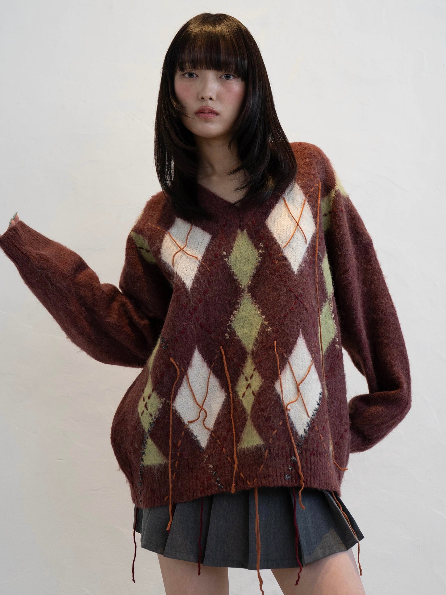 アーガイルチェックニット DPC02012