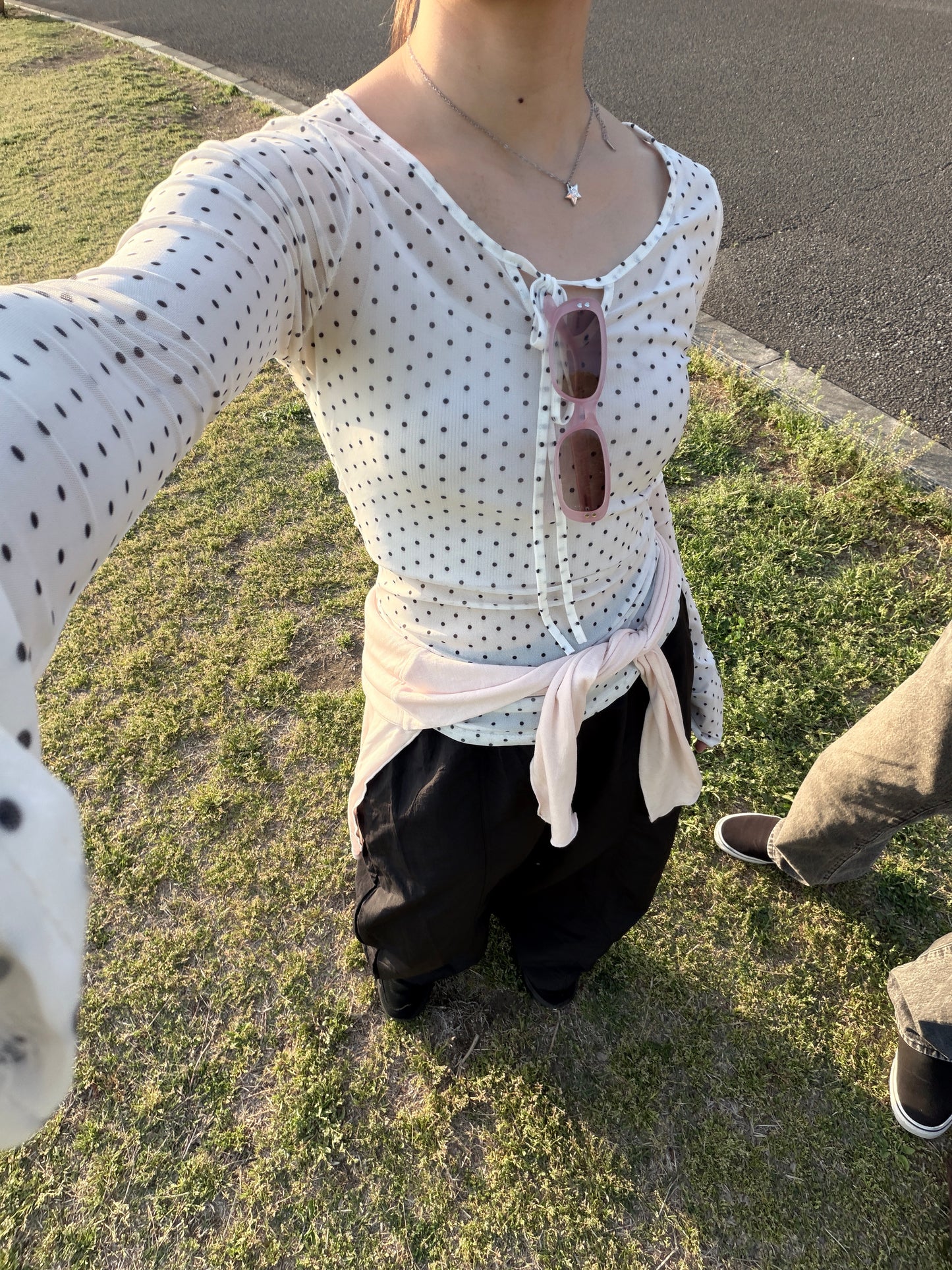 ウエストリボンナイロンワイドパンツ DPB78283