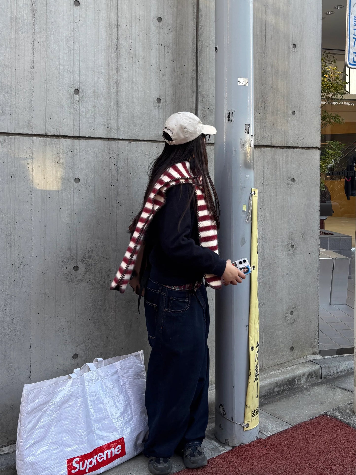 ステッチボーダーニットマフラー DPB92075