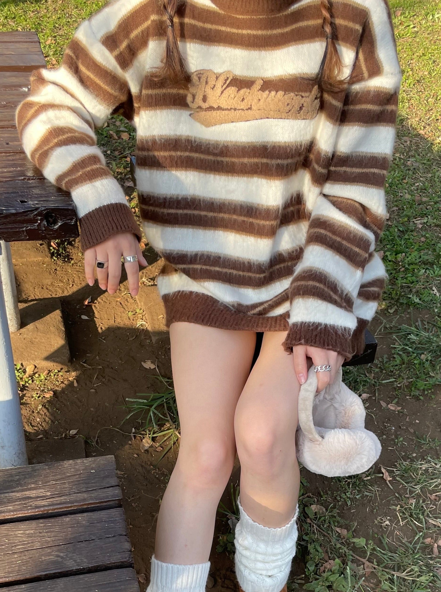 ボーダーニット glamb（グラム） セーター ニット Fluff Border Knit / フラフボーダー