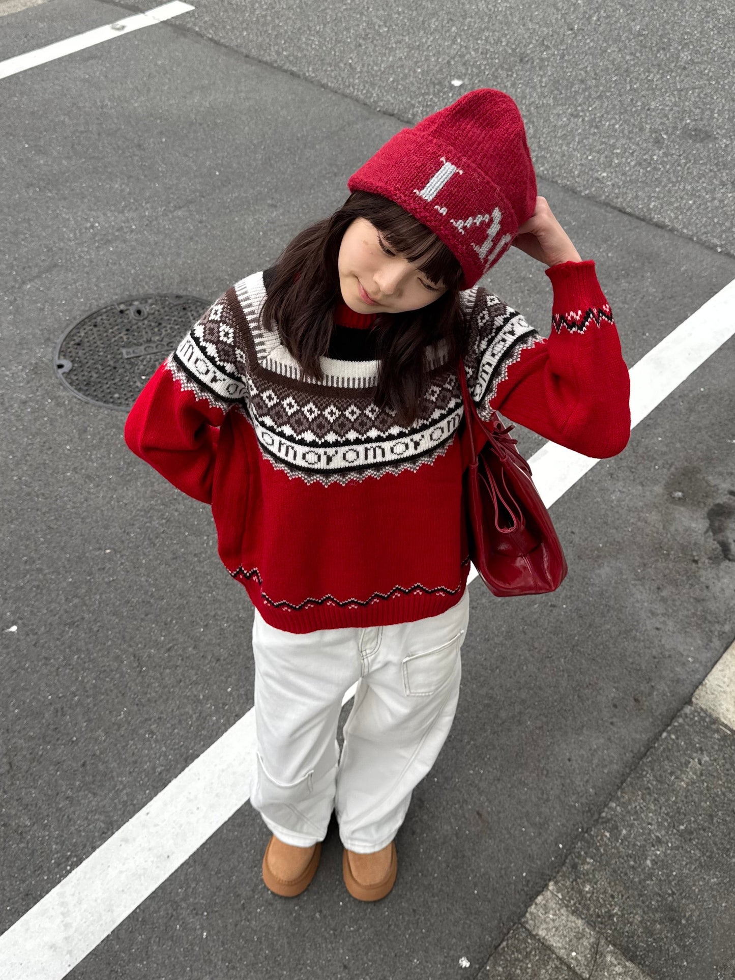 ノルディック柄ニットプルオーバー DPB91055