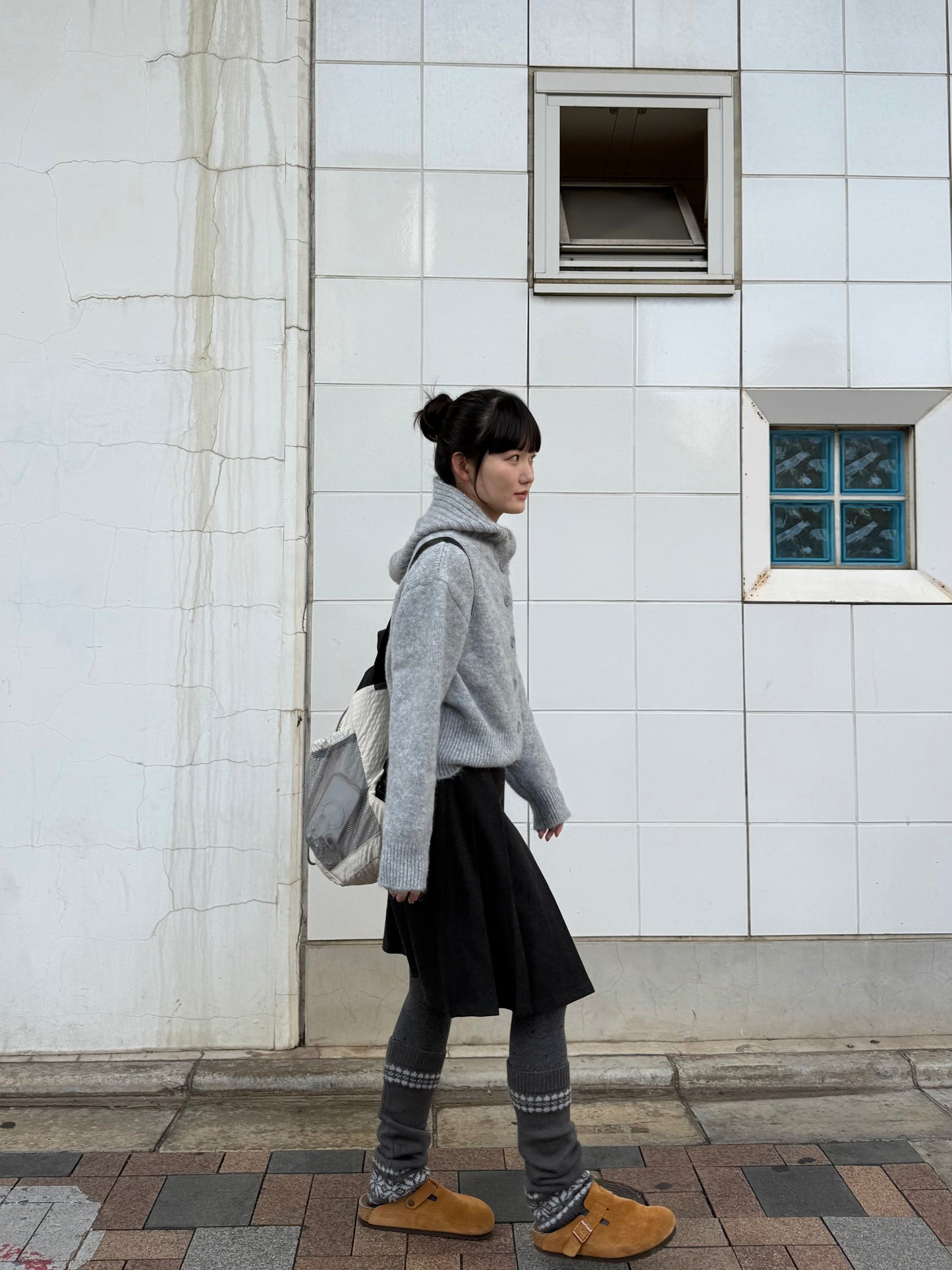 ライトグレーニットカーディガン DPA43737