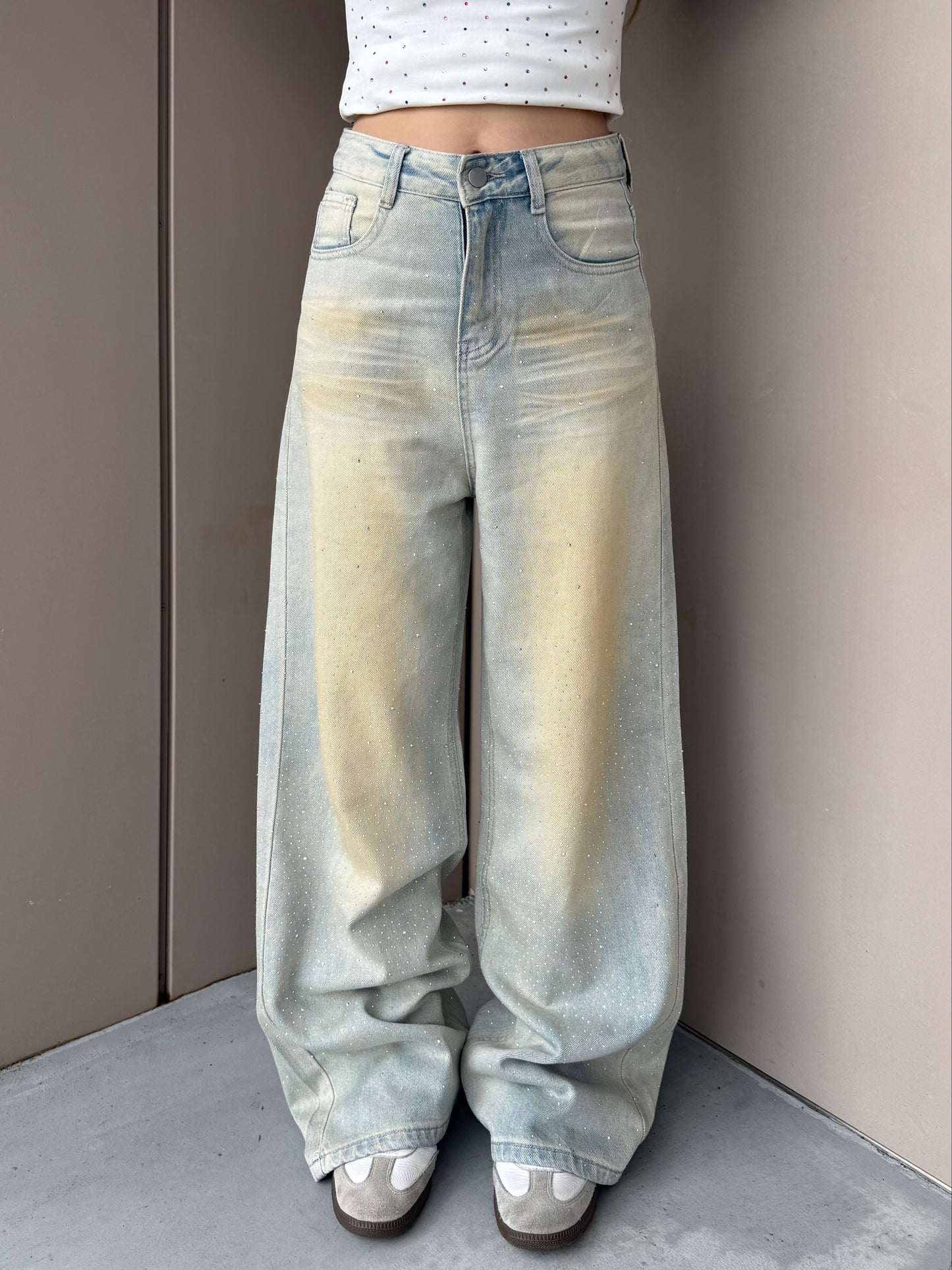 ウォッシュライトラメデニムパンツ DPB73665