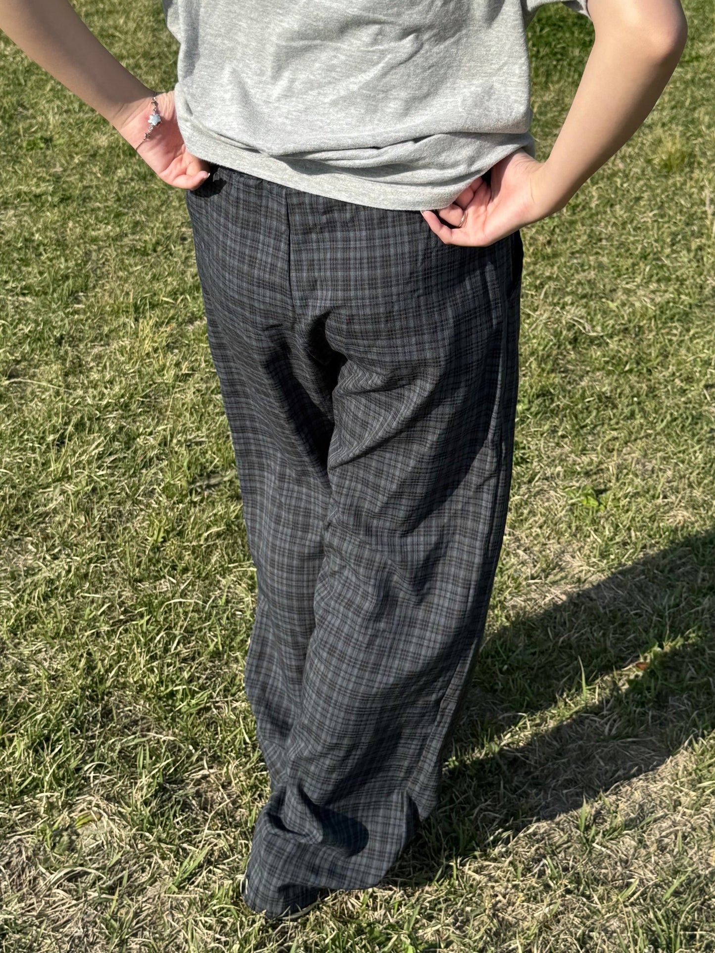 ナイロンチェックパンツ DPC03042