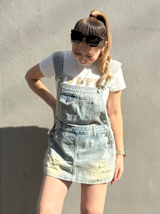 【即納】ミニデニムサロペットスカート DPB73549S