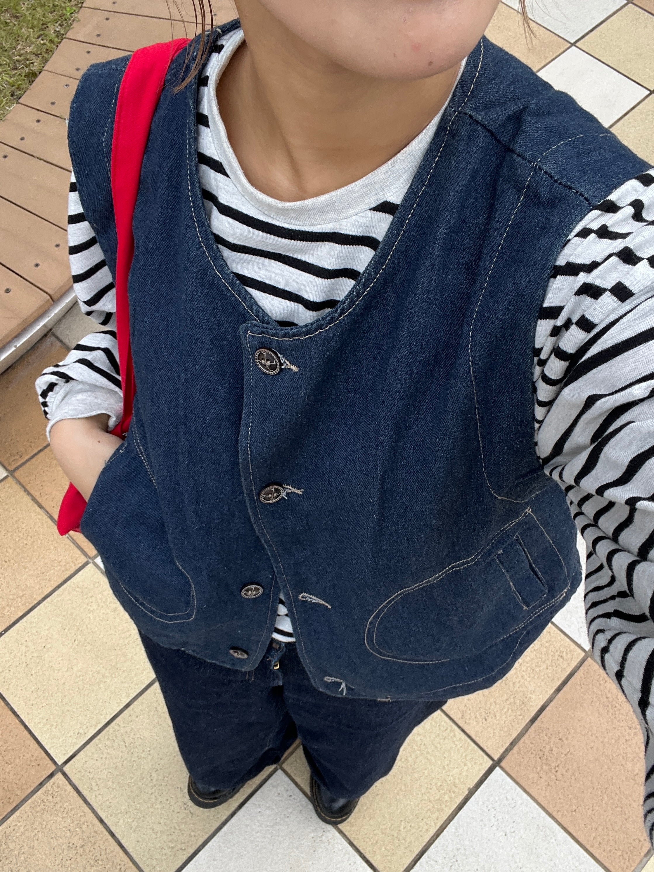 STUSSY □□ stussy ステューシー ブルーステッチ デニムベスト