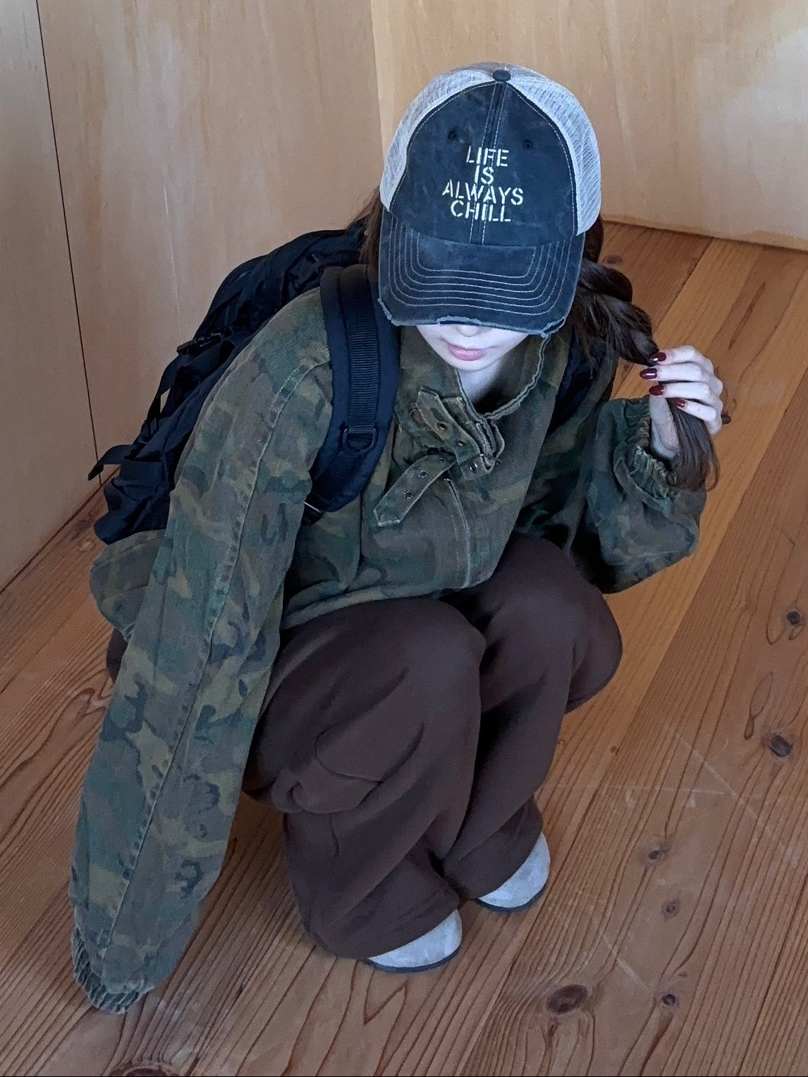 スタンドカラーカモフラジップジャケット DPB88131