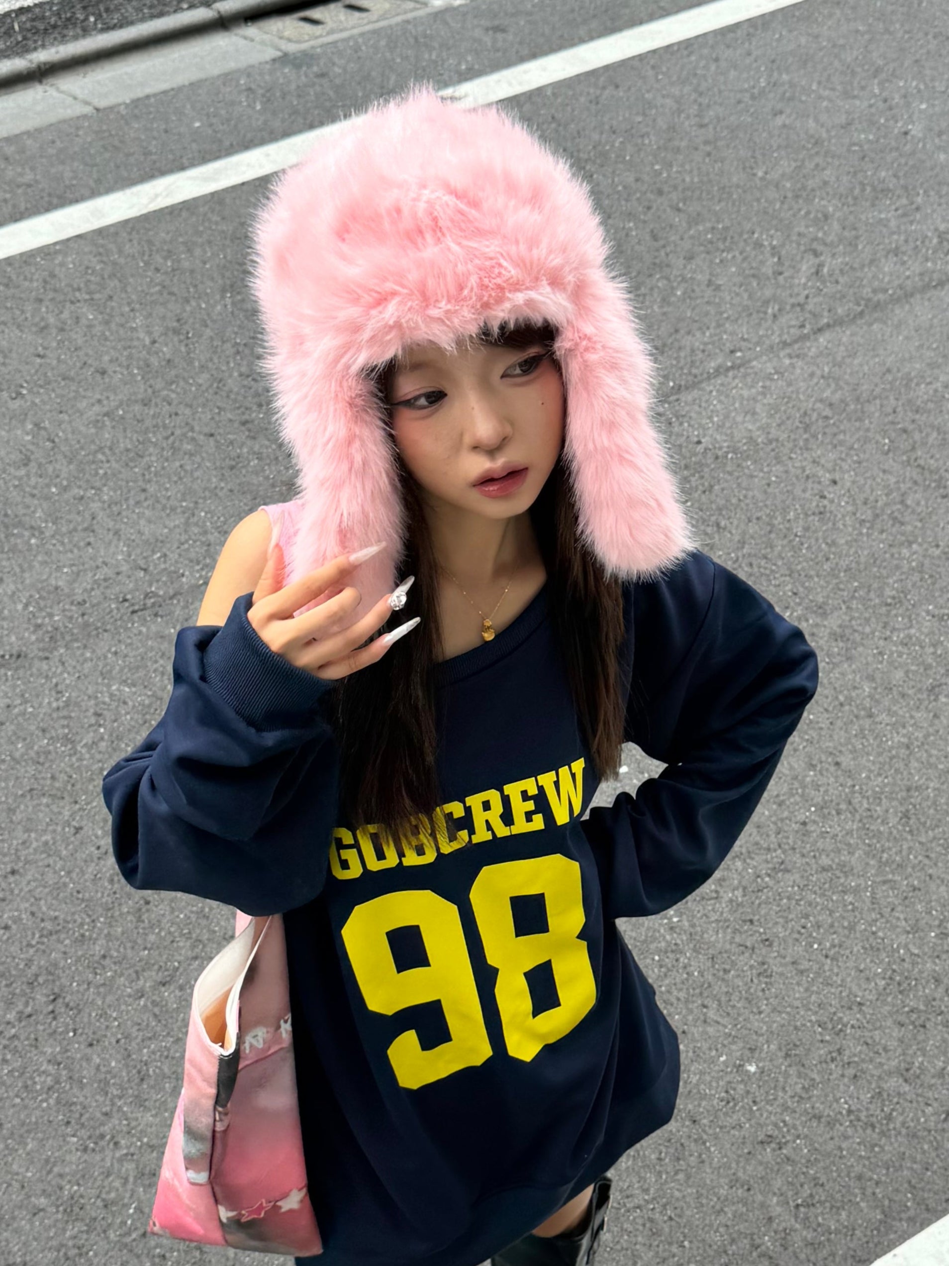 D&G ラビットファー デニム フライトキャップ イヤーフラップ y2k GB0425/CP04 : Denim Flight Cap / デニムフライトキャップ | glamb
