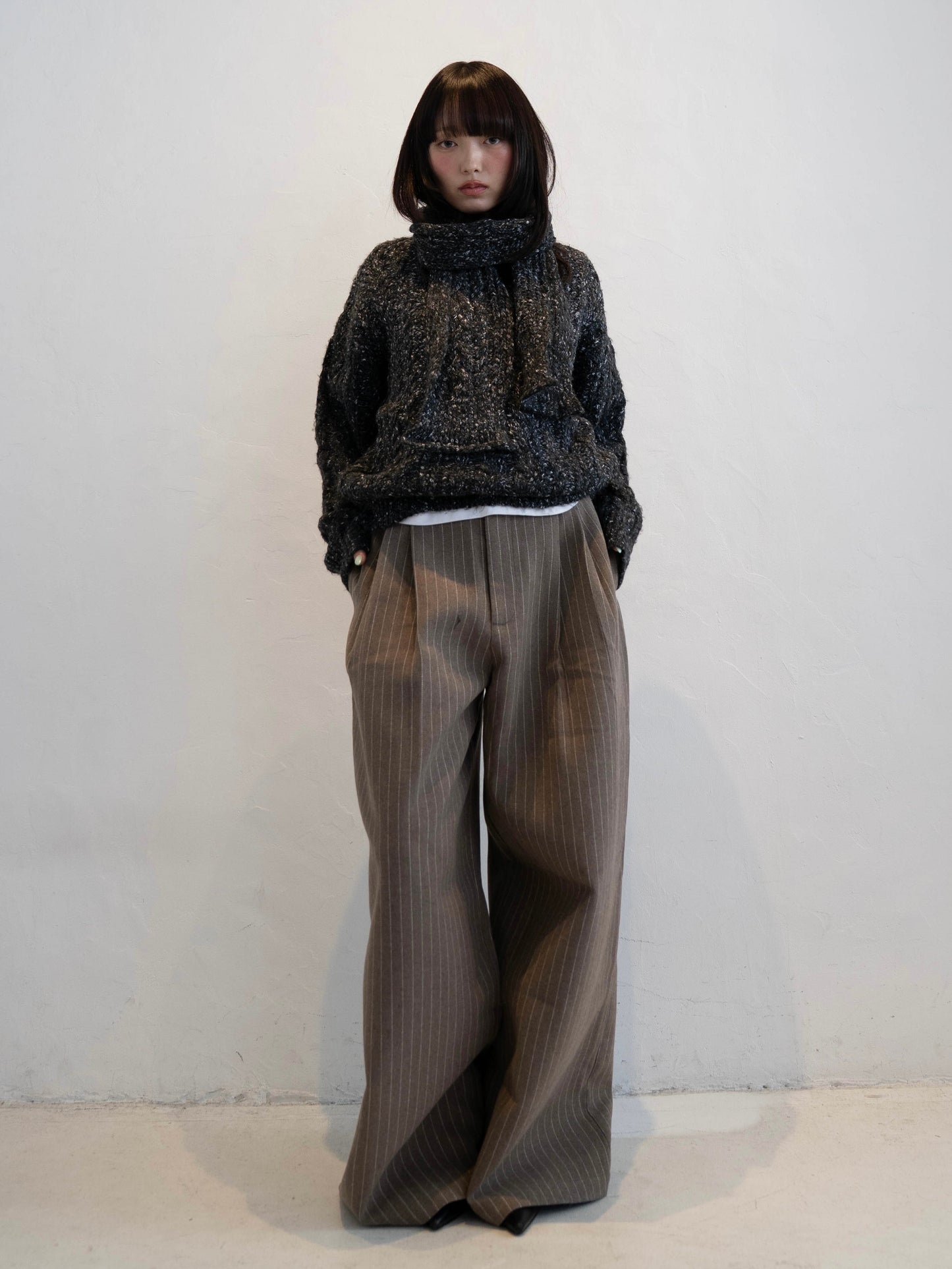 ウエストタックストライプパンツ DPC02007