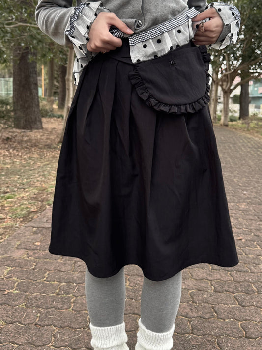 フリルポケットミディアムプリーツスカート DPC03012