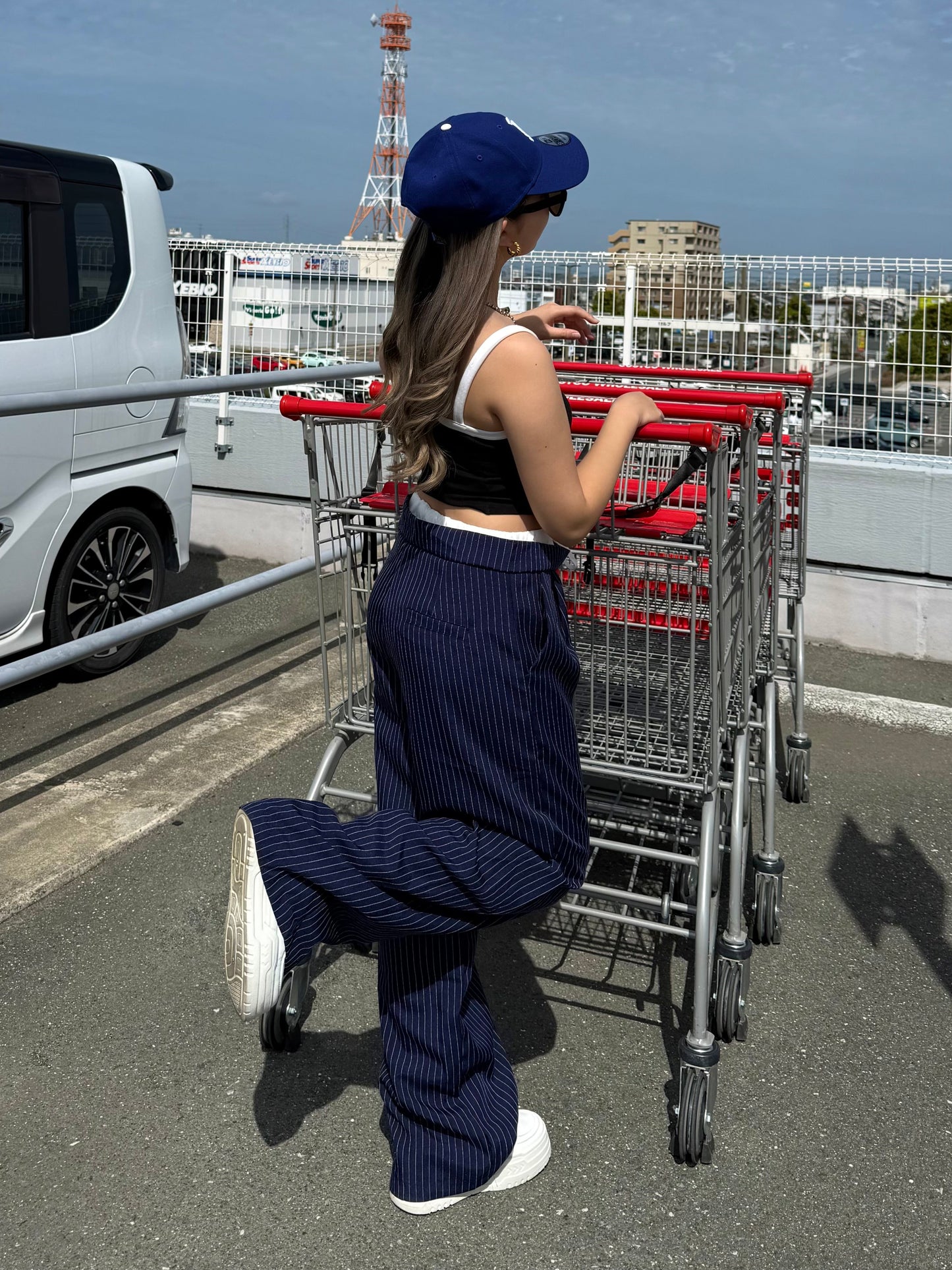 ストライプストレートパンツ DPB73581
