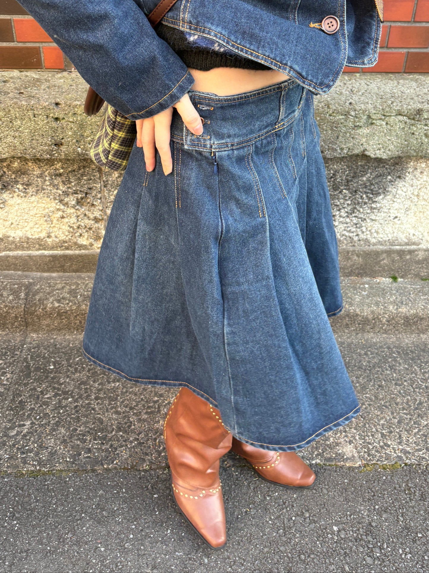 デニムプリーツスカート DPA43774