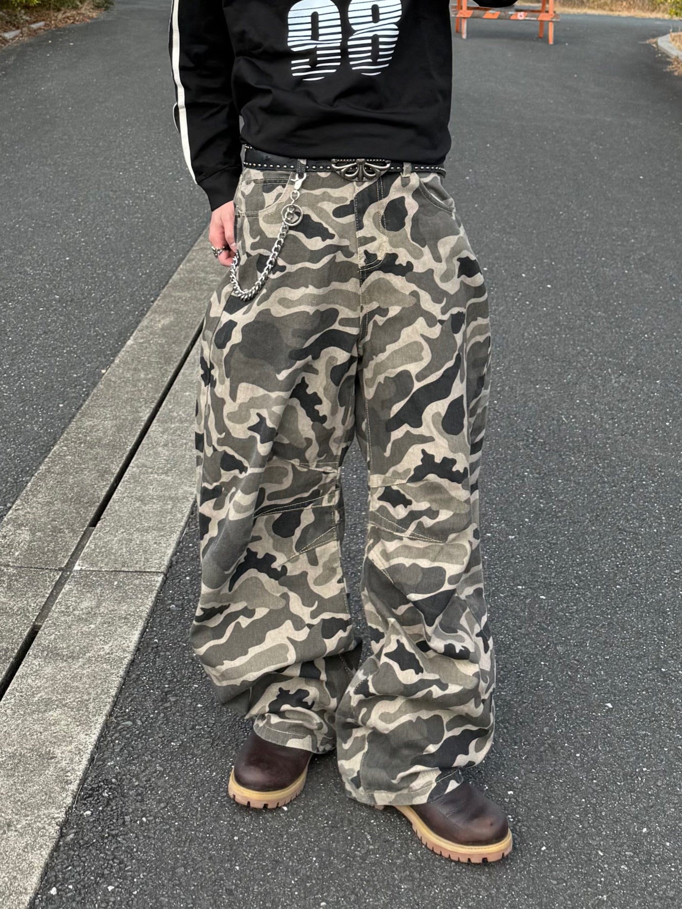 カモフラワイドデニムパンツ DPB90106