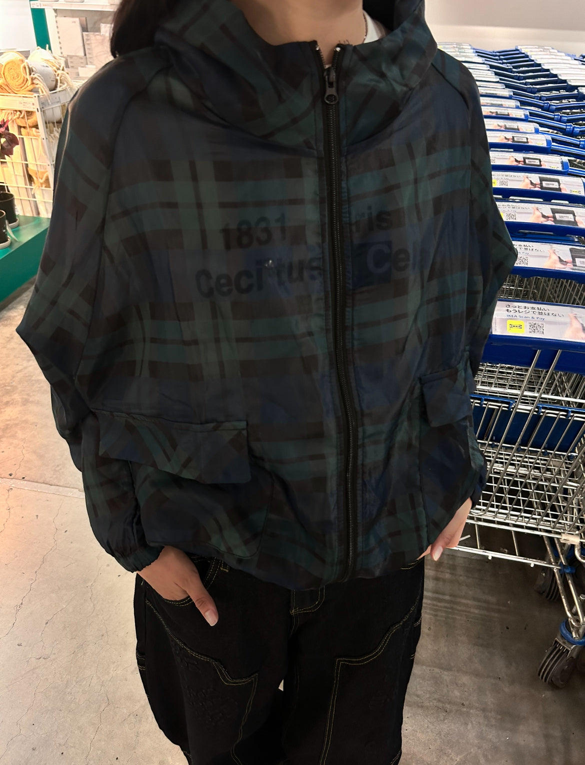 チェックナイロンジャケット DPB92009