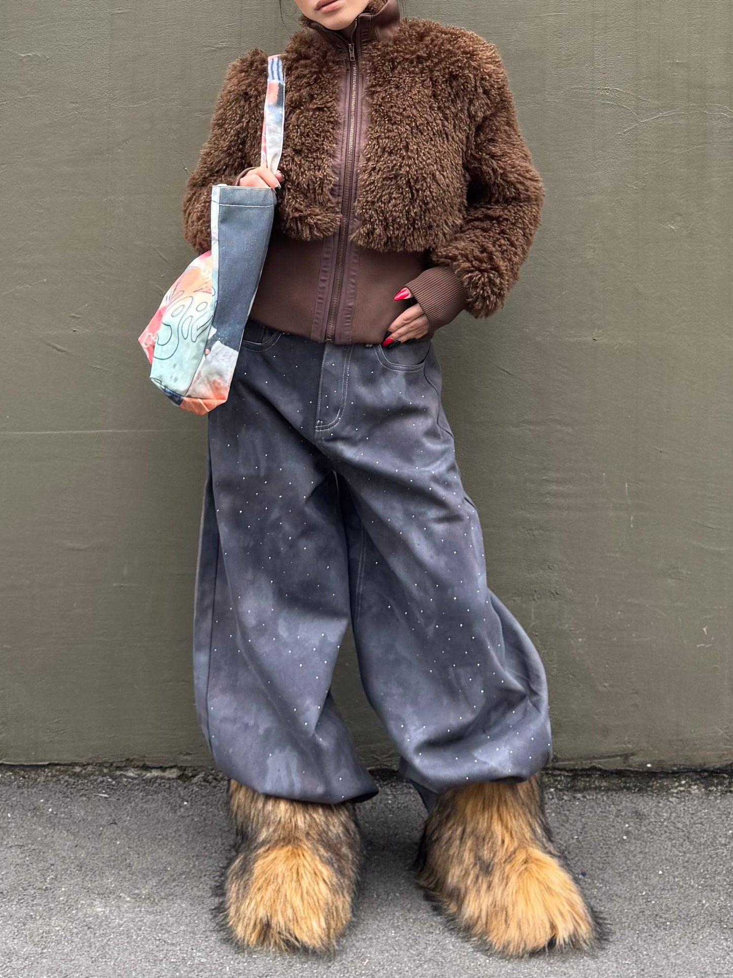 ワイドラメデニムパンツ DPB86173