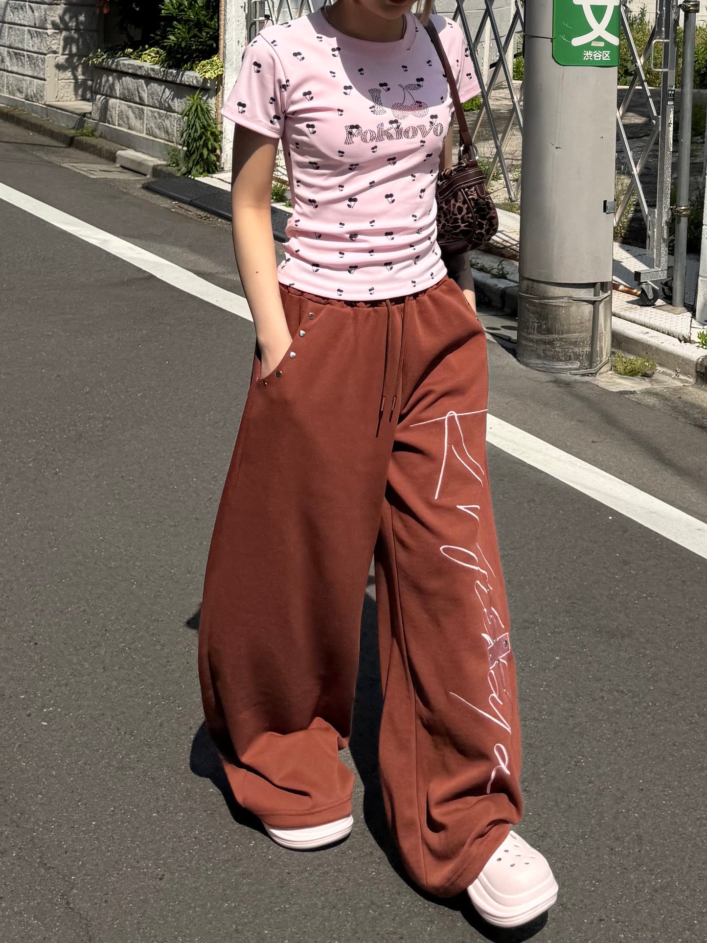 バイカラークロスロゴスウェットパンツ DPB86246