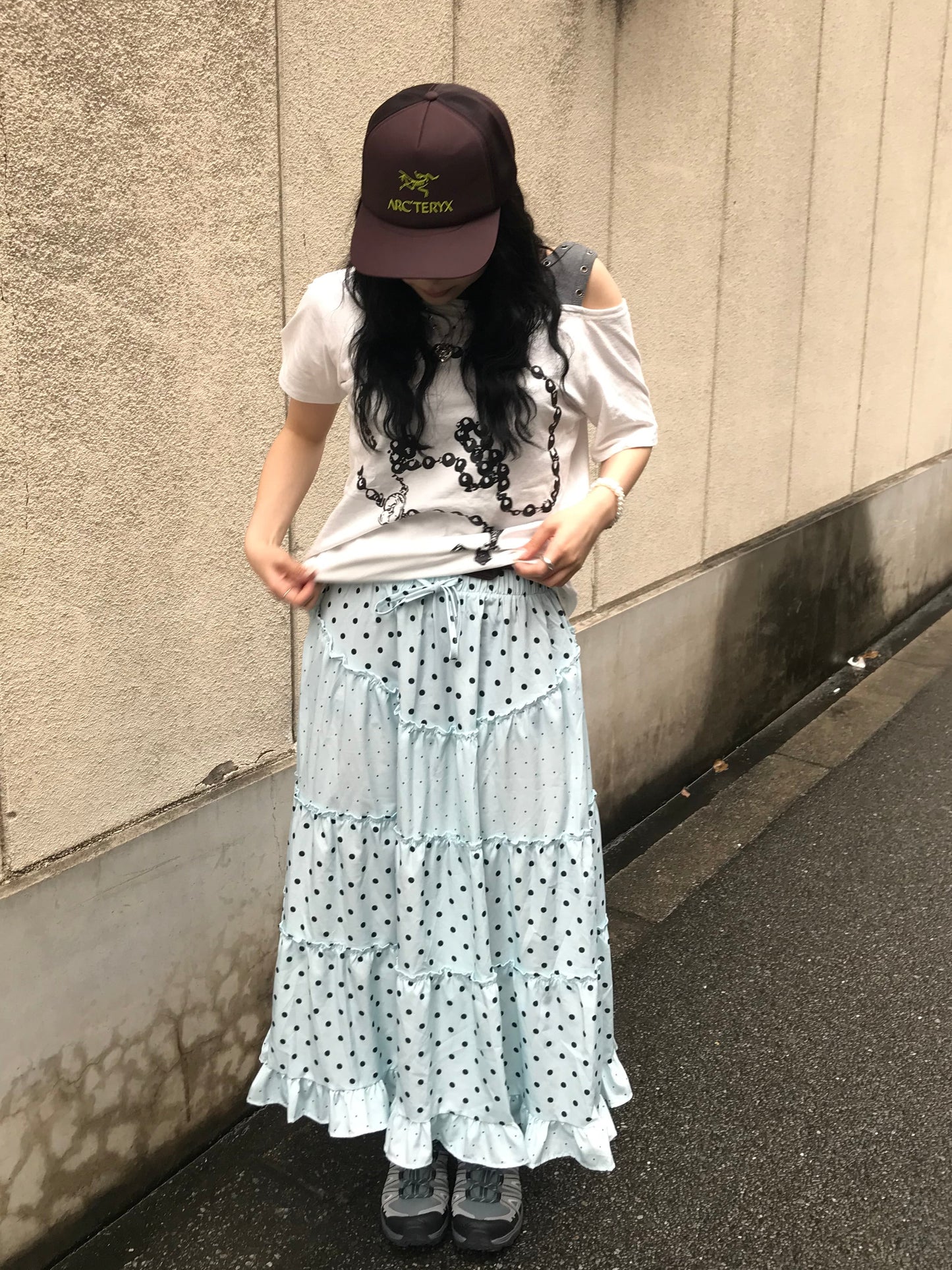 ドットフリルロングスカート DPB89246