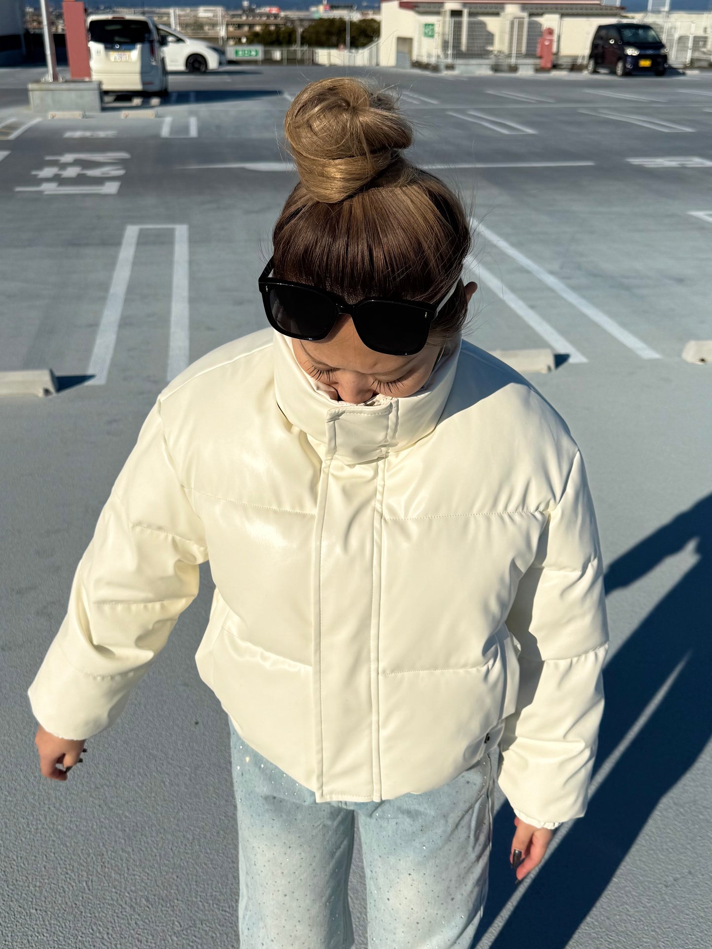 レザーショートダウンジャケット DPB73595