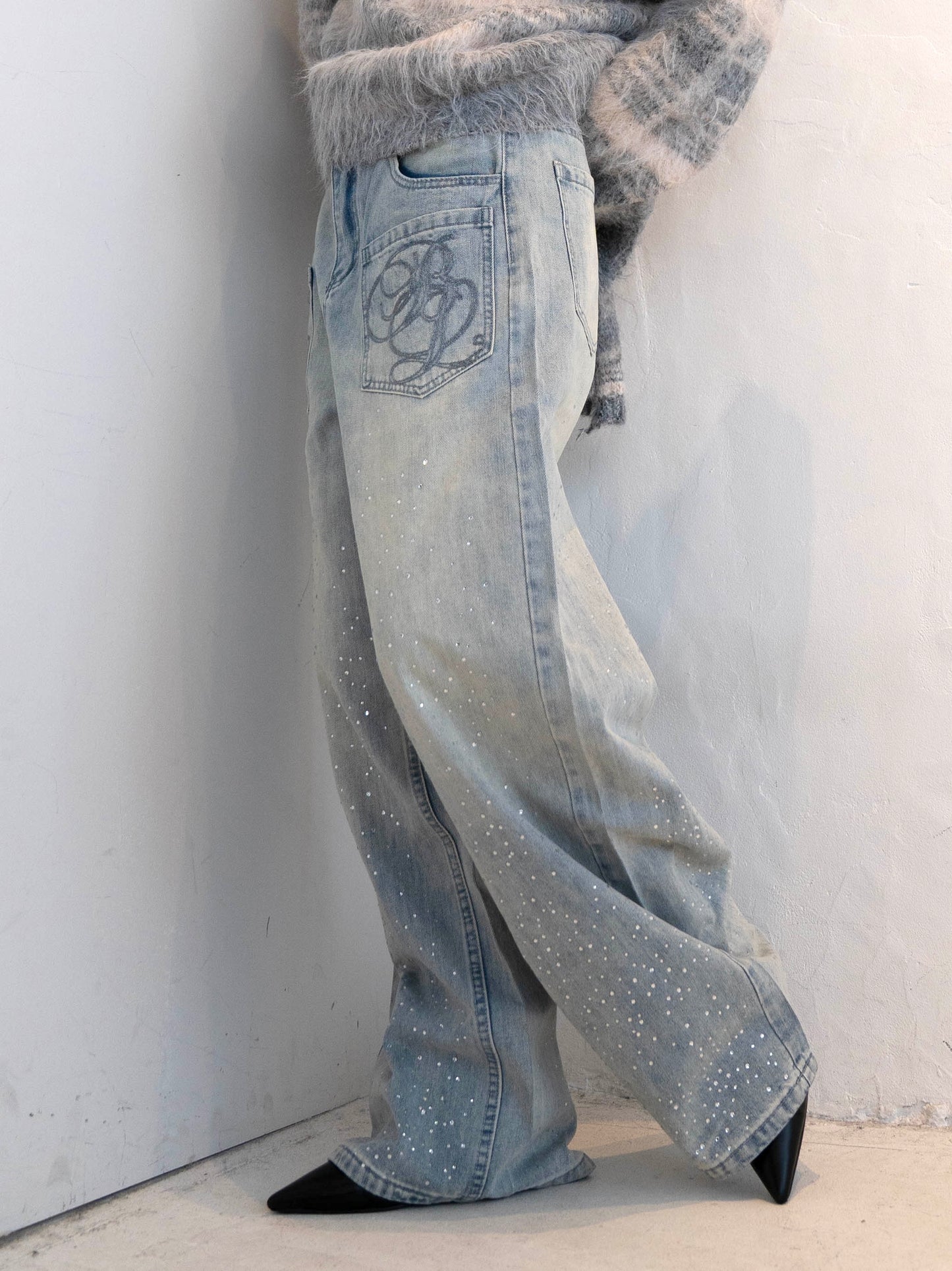 ラメストレートデニムパンツ DPC02014