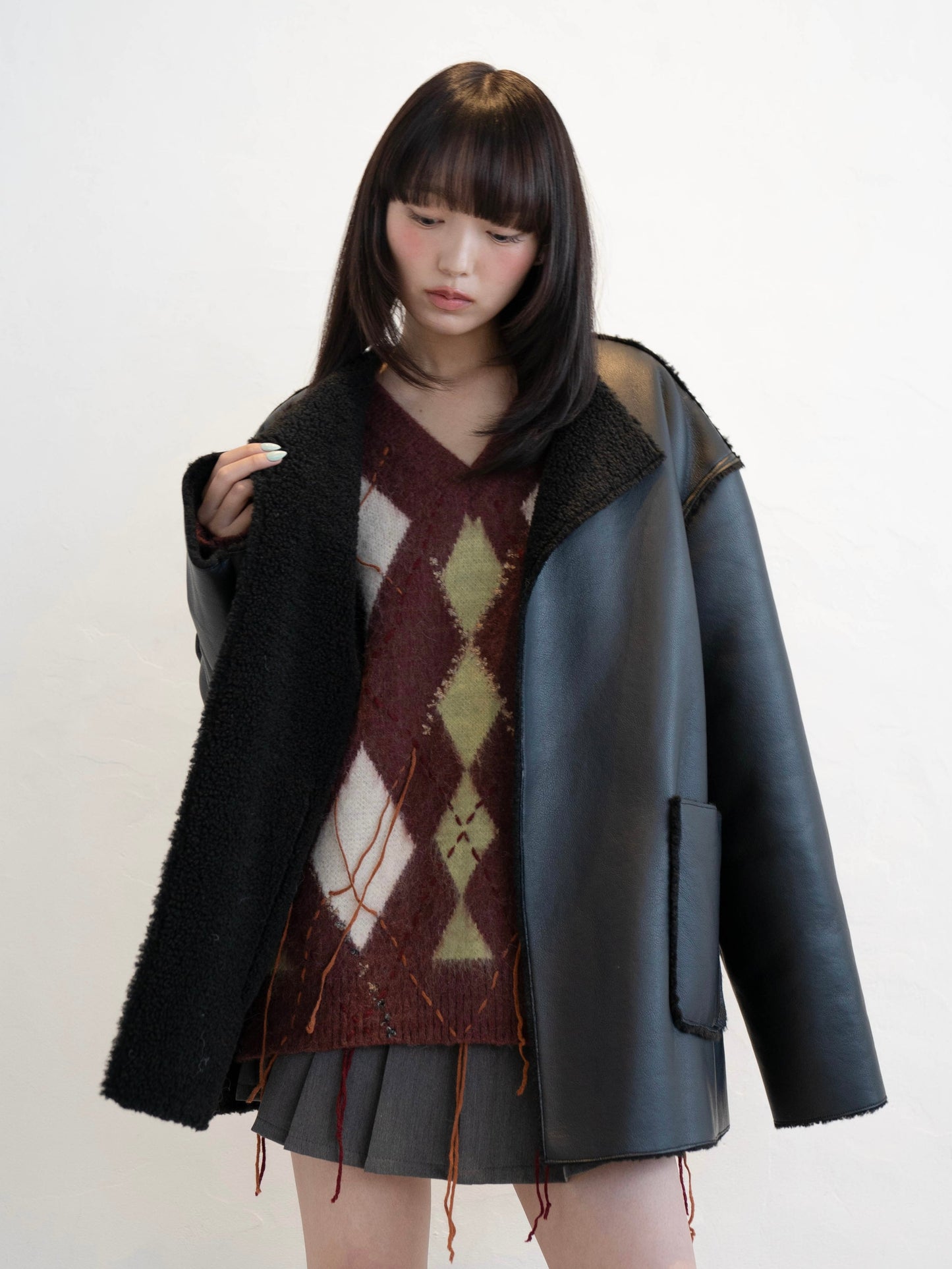 アーガイルチェックニット DPC02012