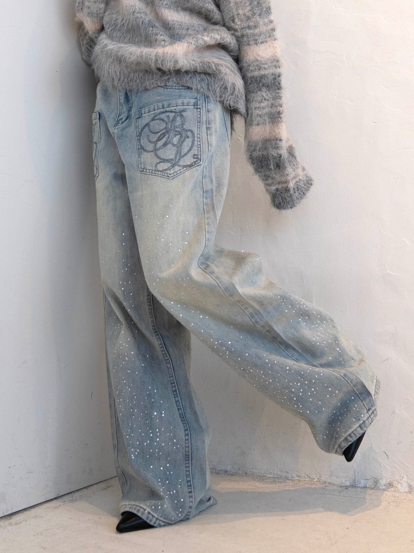 ラメストレートデニムパンツ DPC02014