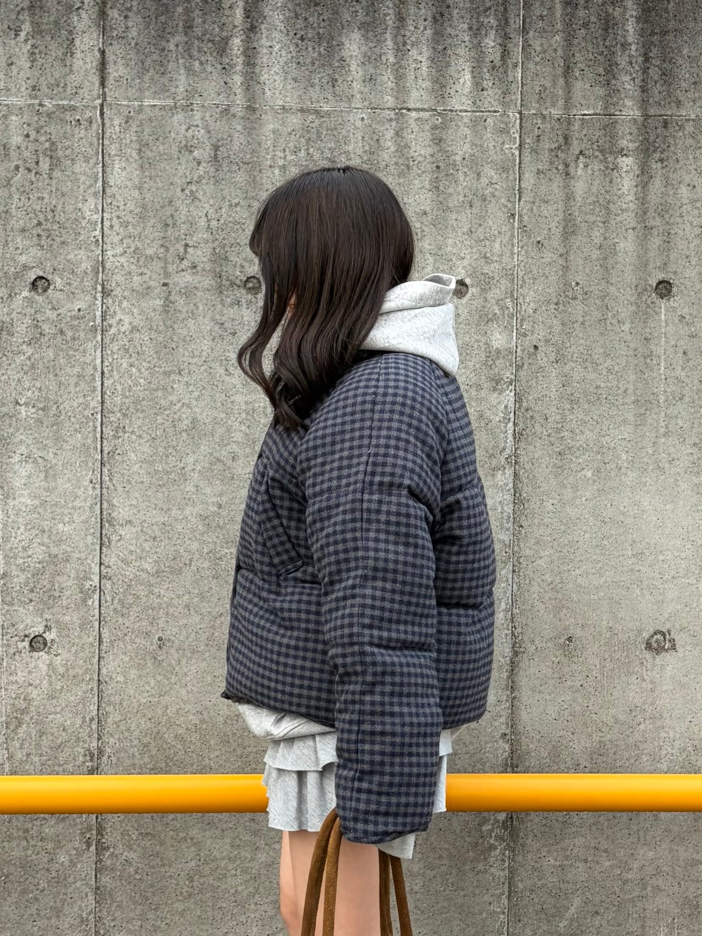 チェックショートダウンジャケット DPB98012