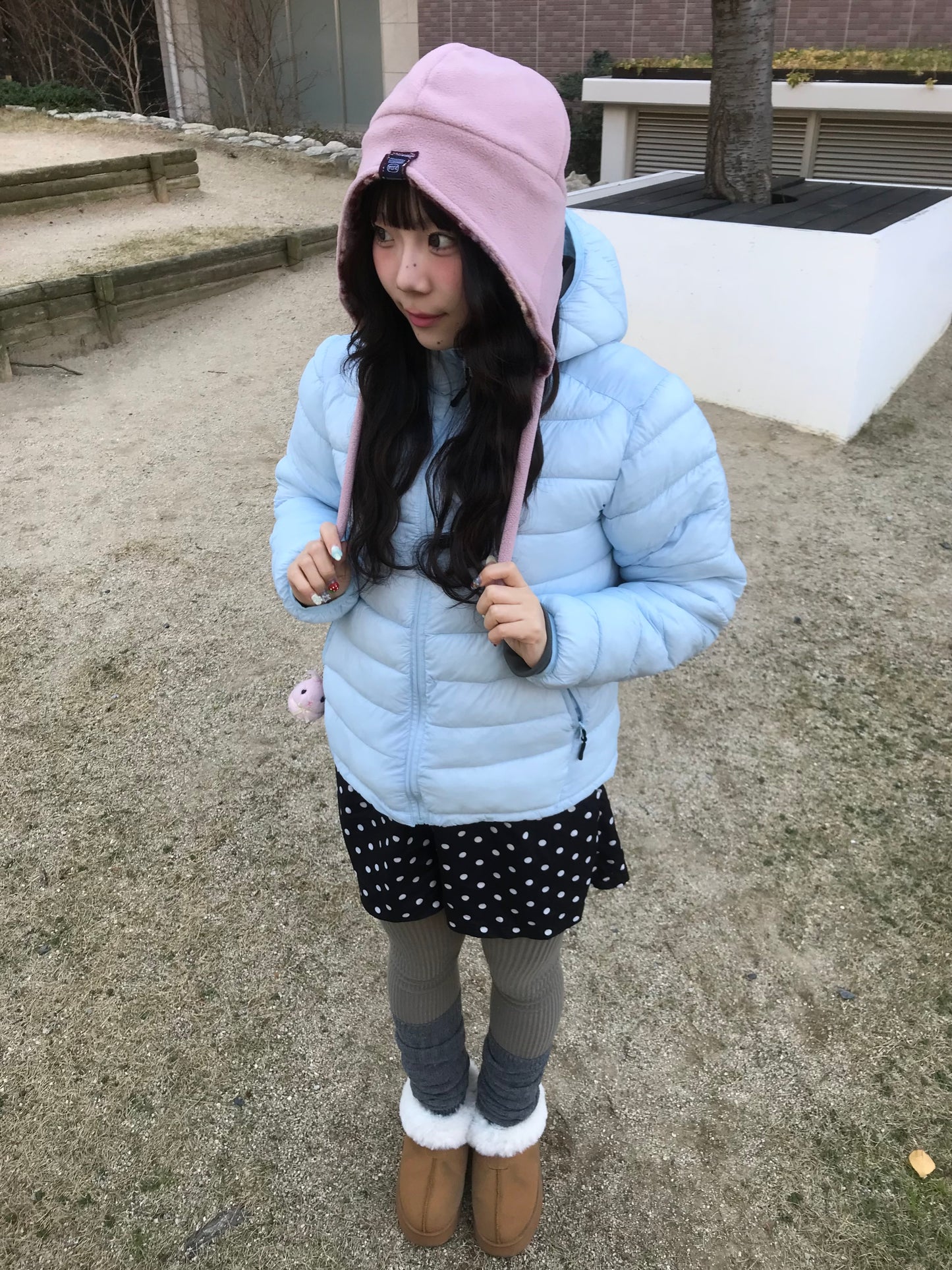 リバーシブルチェックフリースハット DPB89154