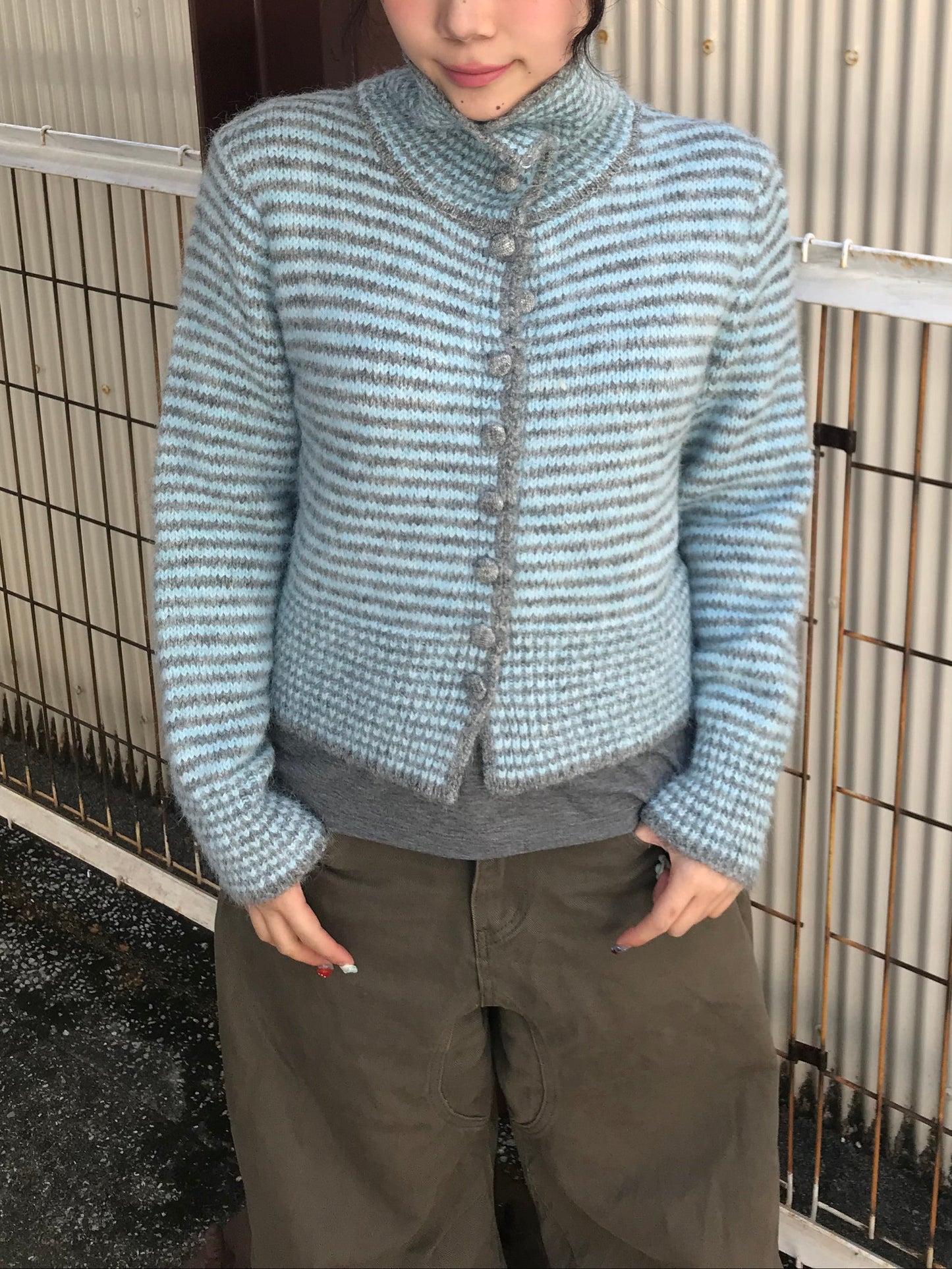 ボーダースカイブルーニット DPB89166