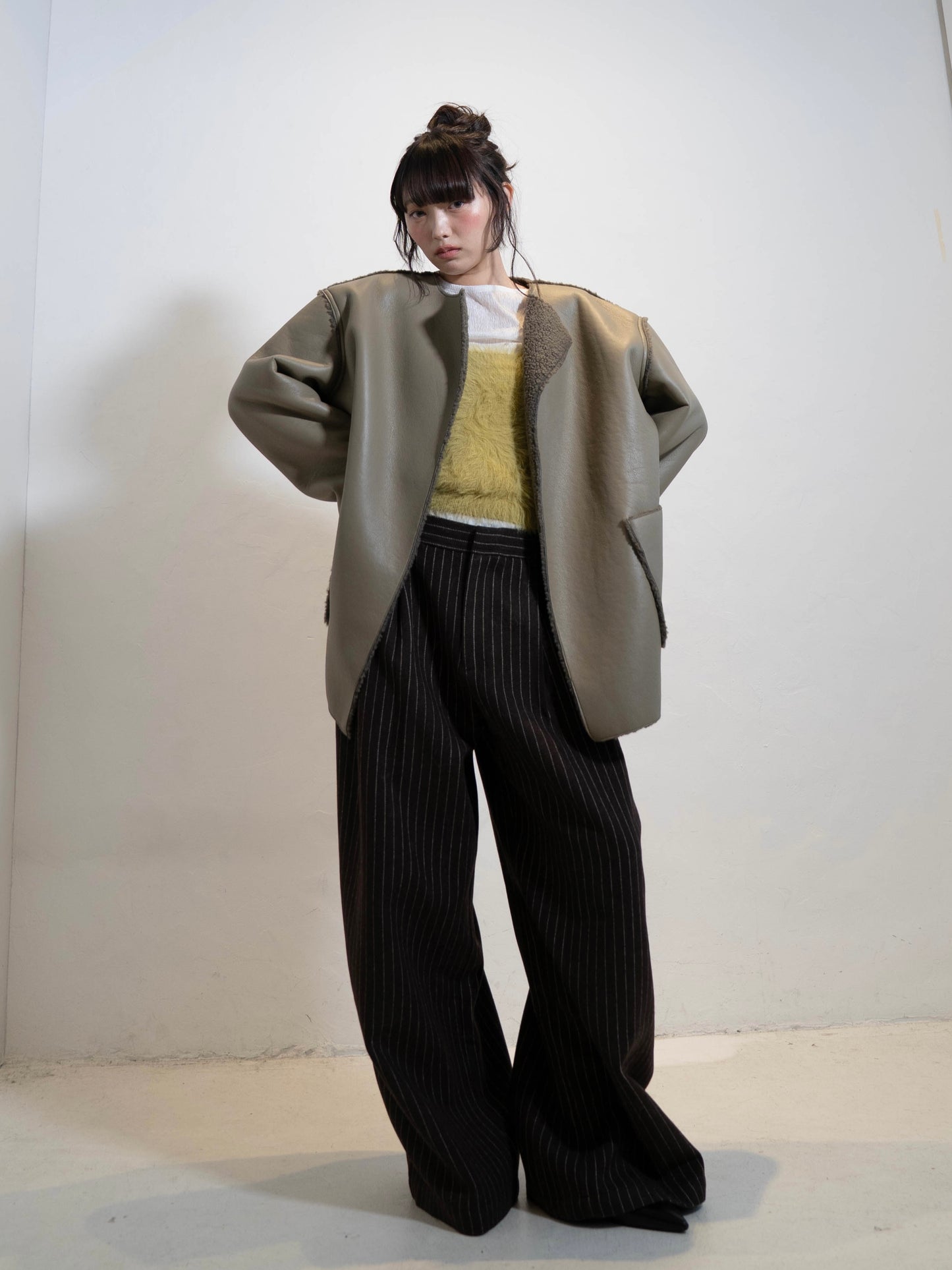 ポイントボアフェイクレザージャケット DPC02010