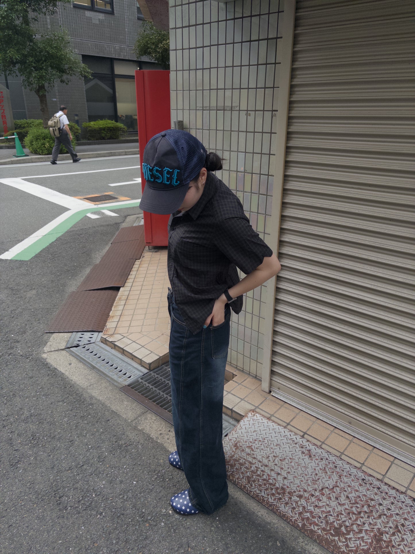 バックレタリングワークデニムパンツ DPB89034