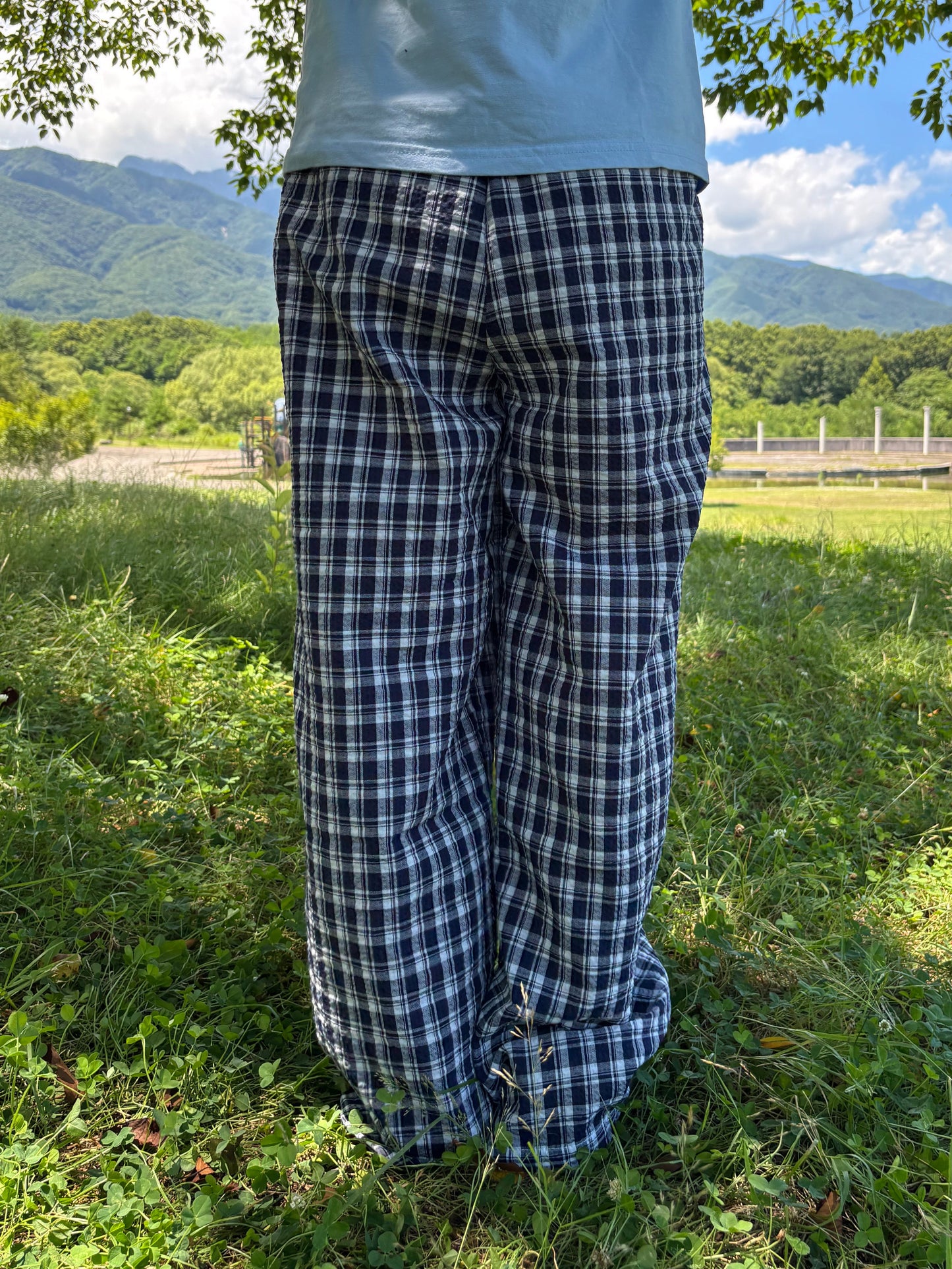 ネイビーチェックパンツ DPB84217
