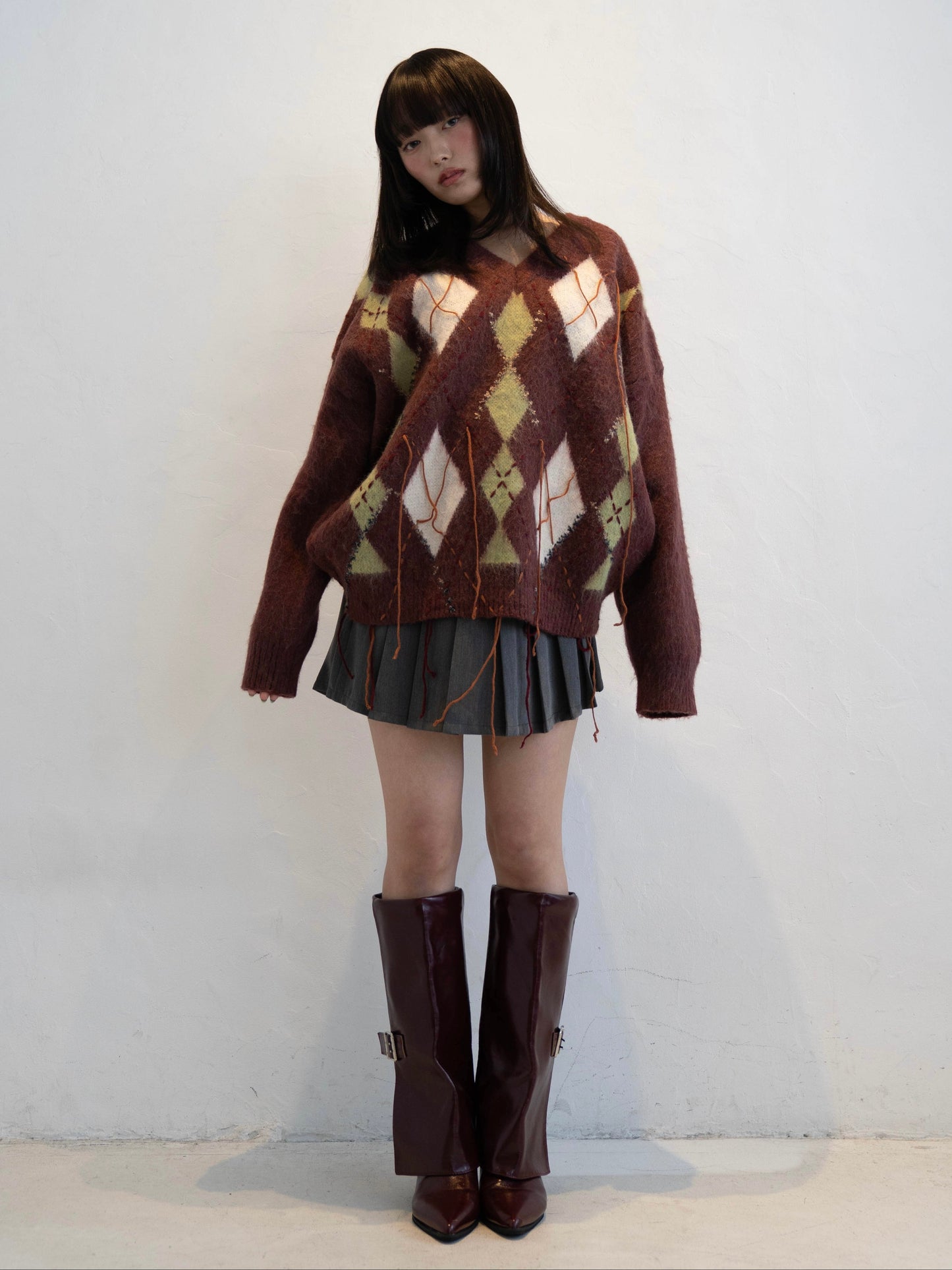 アーガイルチェックニット DPC02012