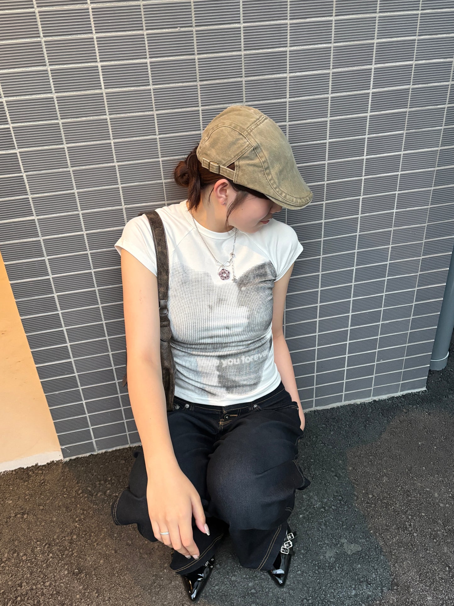 ベアプリントクロップドトップス DPC08055
