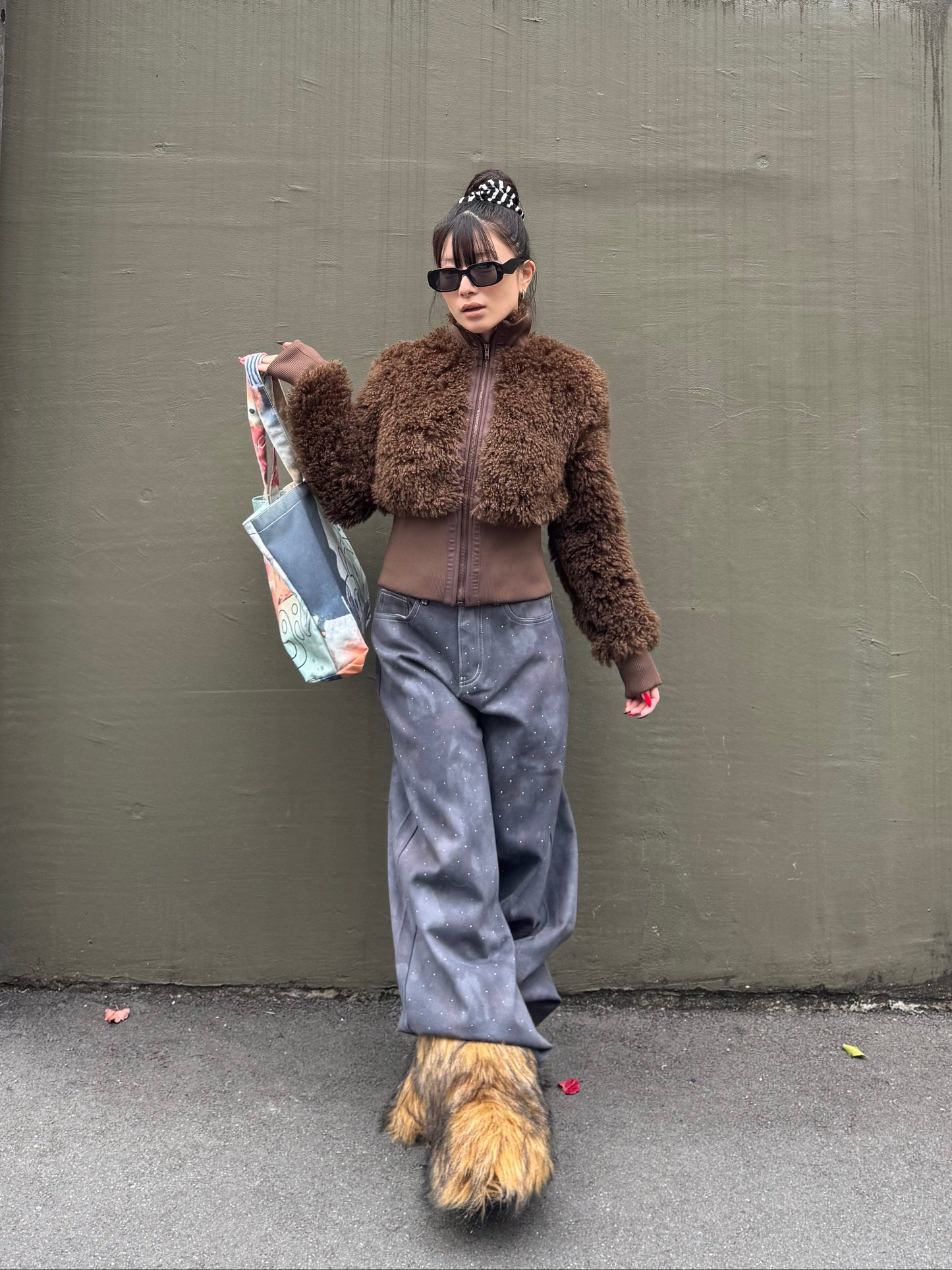 ワイドラメデニムパンツ DPB86173