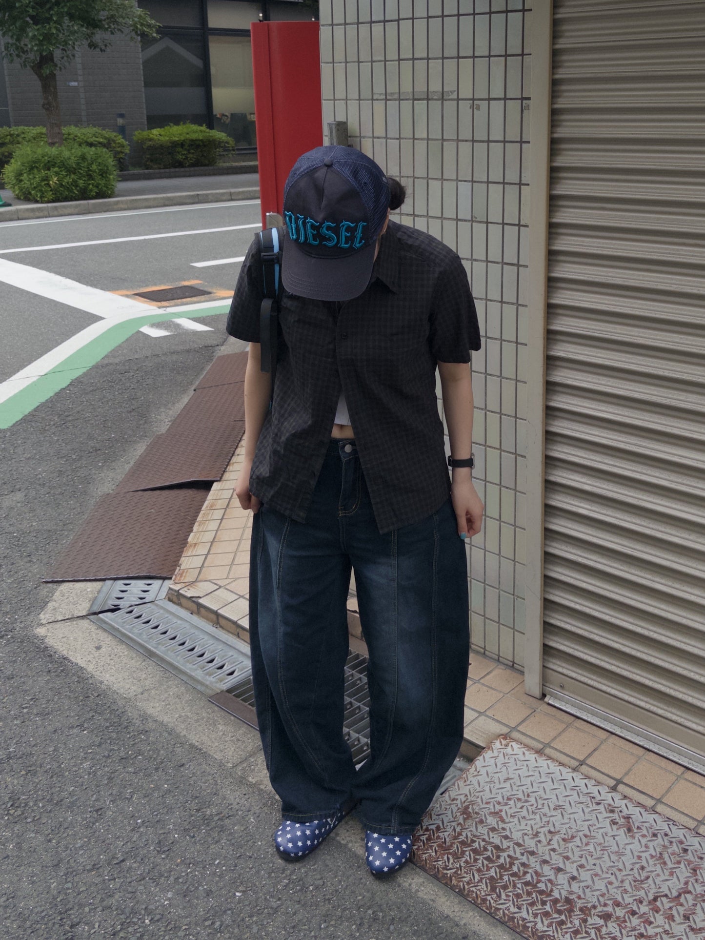 バックレタリングワークデニムパンツ DPB89034