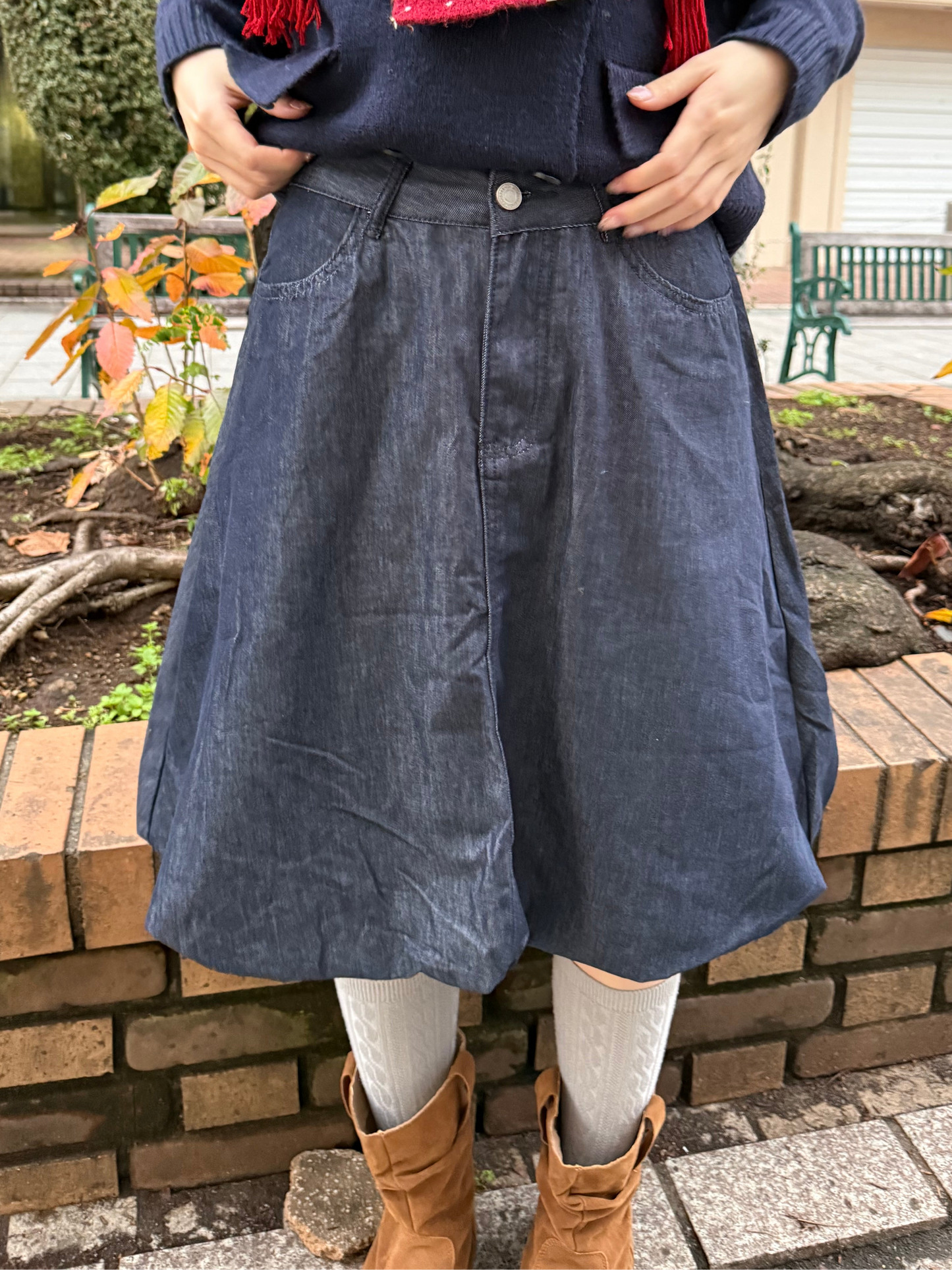 バルーンデニムミディアムスカート DPA43713