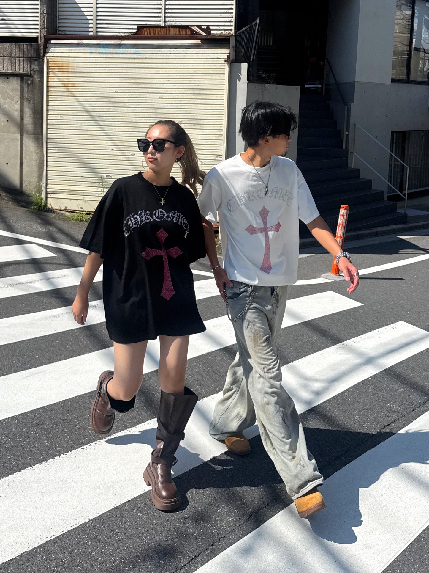 【即納】クロスストーンオーバーサイズTシャツ DPB73666S