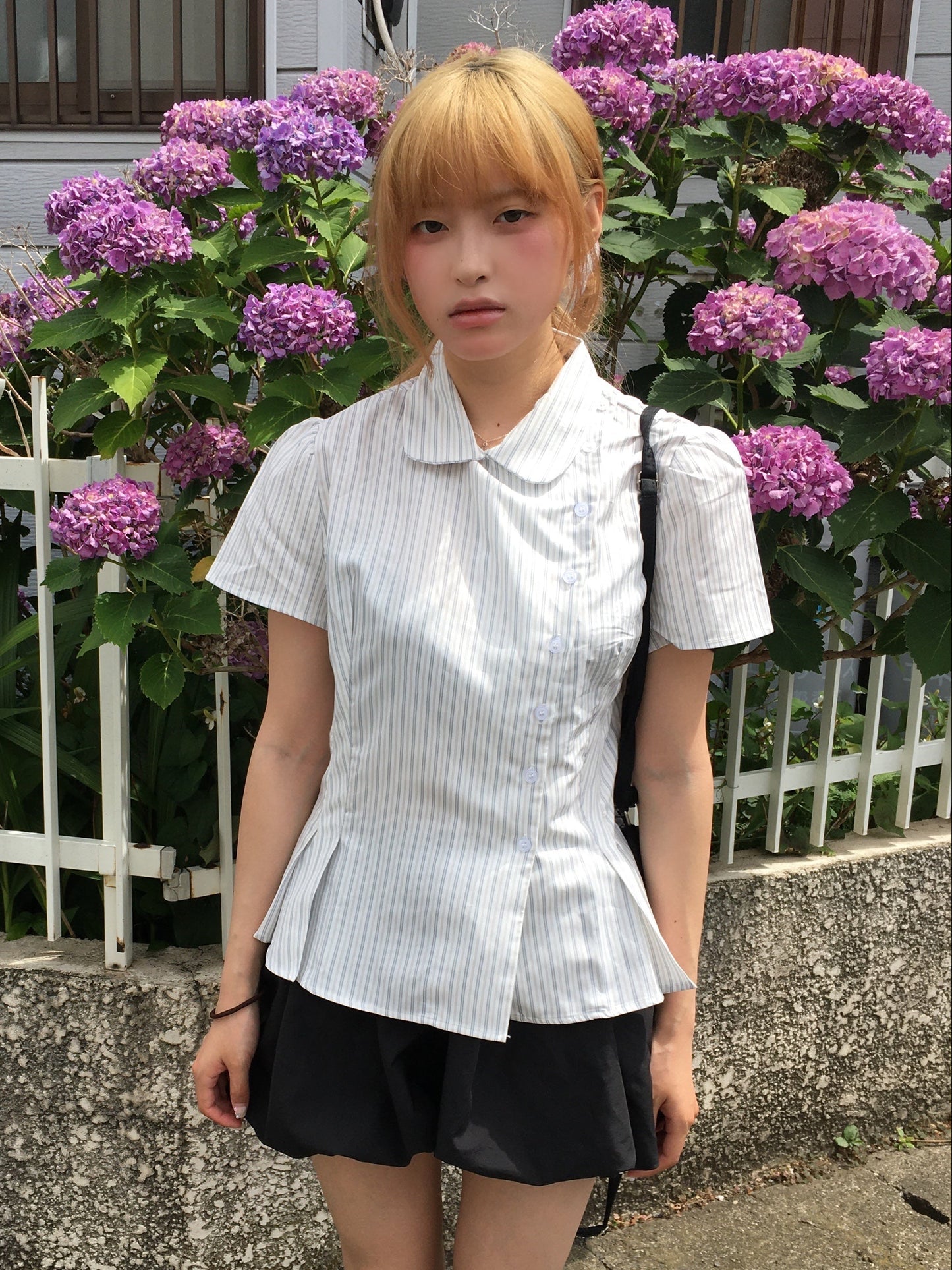 ラウンドカラーガーリーシャツ DPC09028