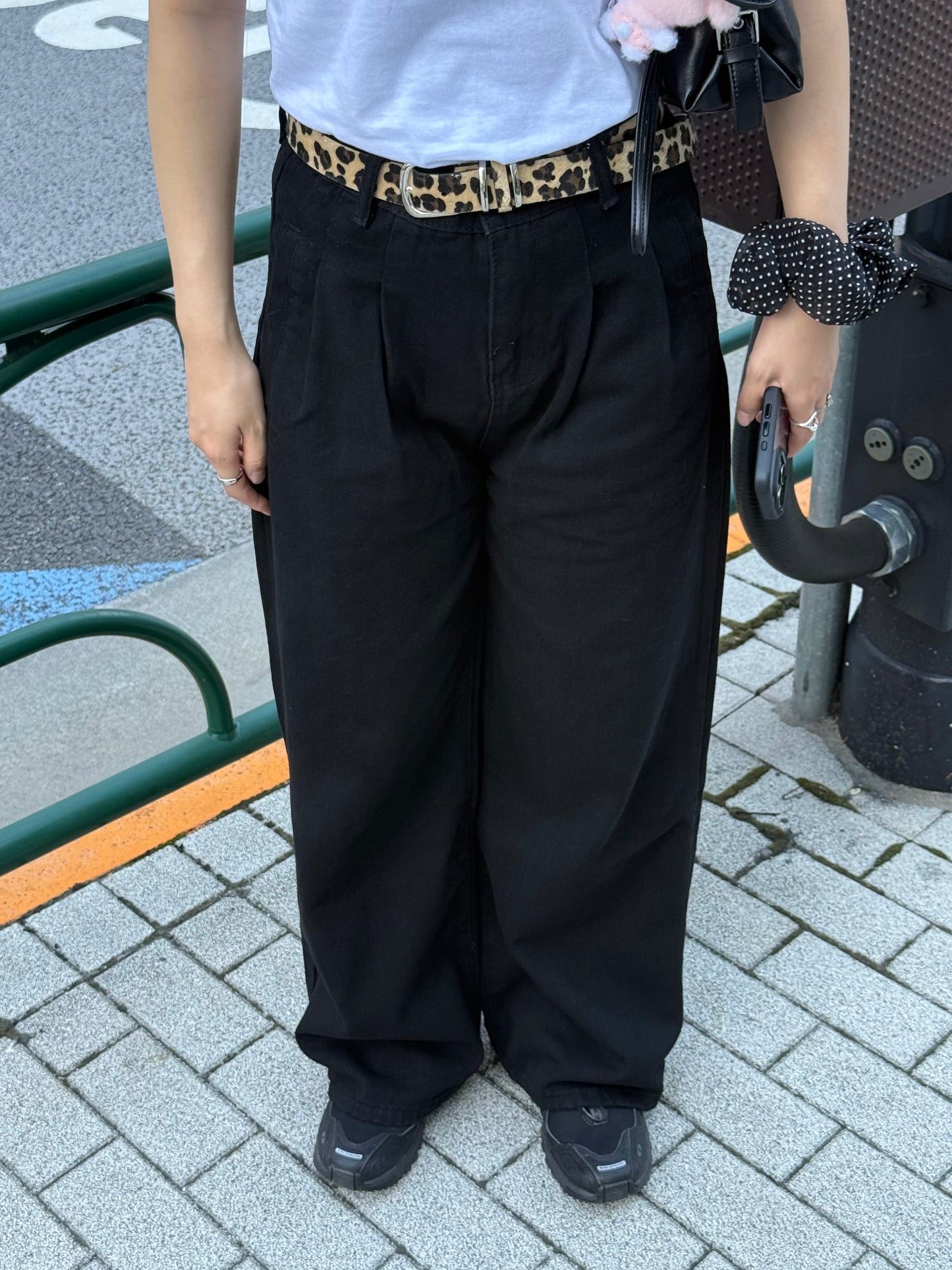 ブラックワイドパンツ DPB93004