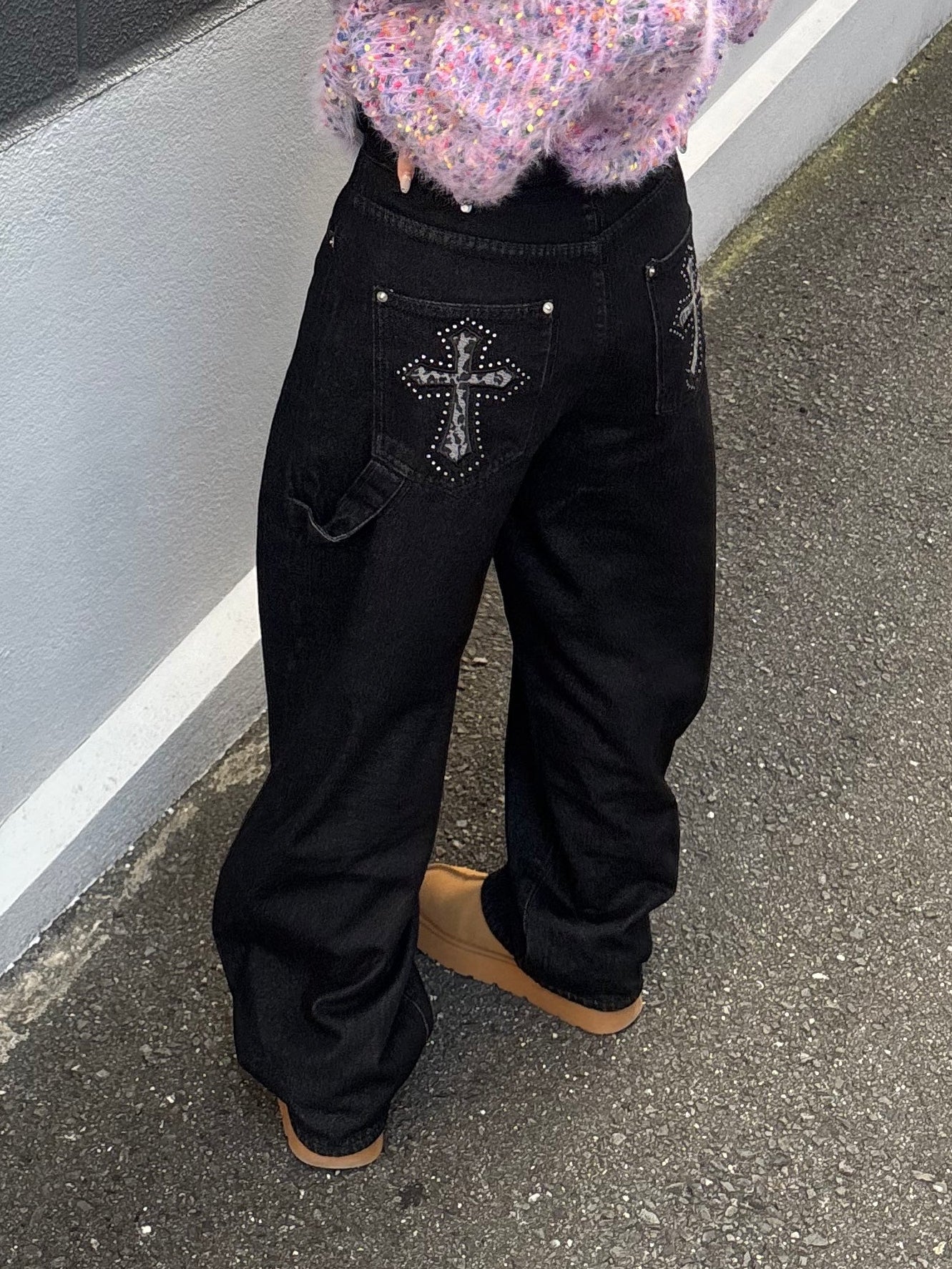 バッククロスオーバーデニムパンツ DPB89147