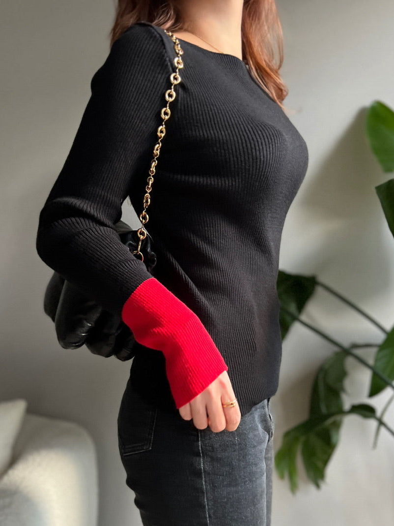 バイカラーニットトップス DPB56366