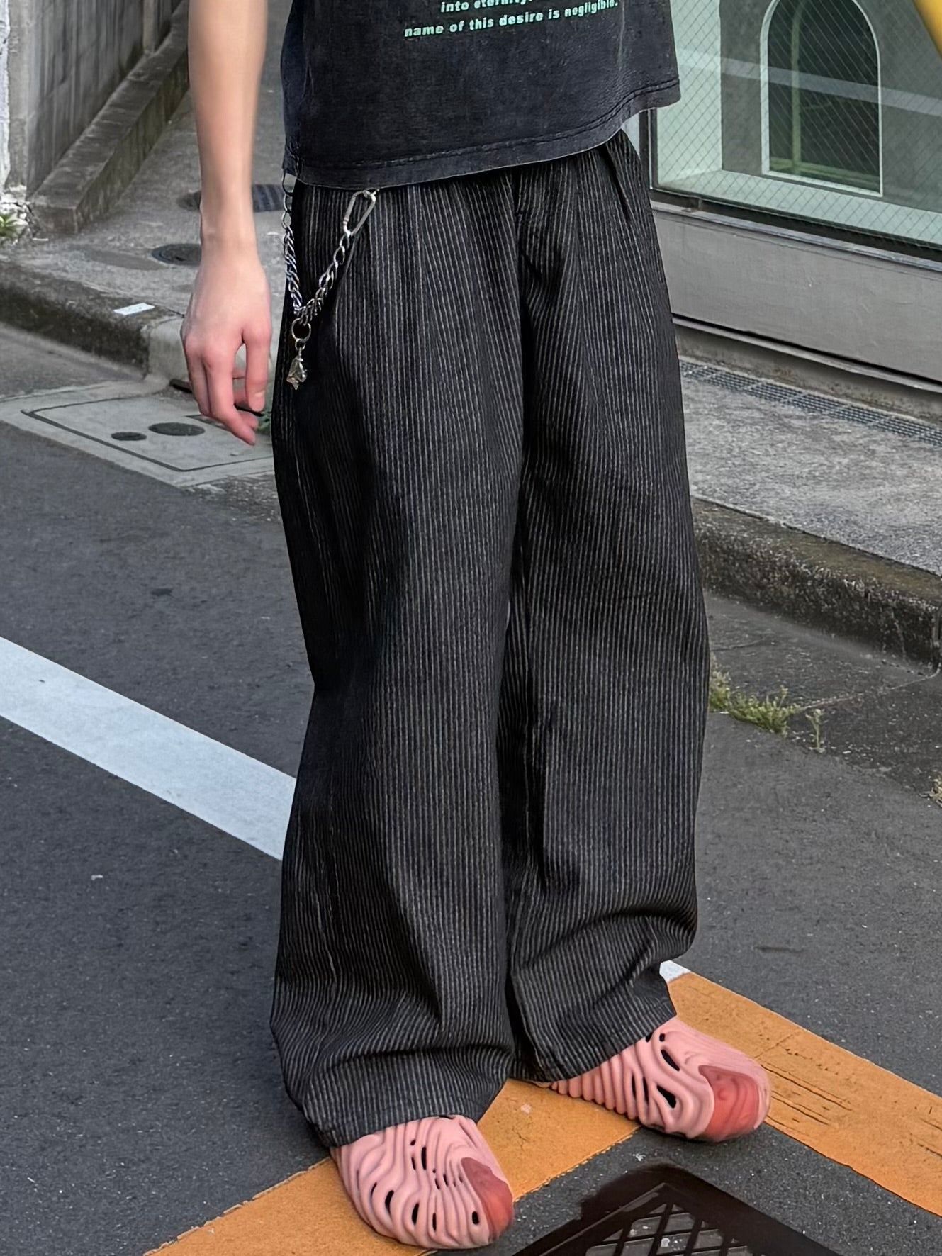ウエストタックストライプパンツ DPC05019