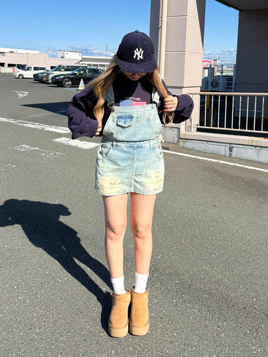 【即納】ミニデニムサロペットスカート DPB73549S