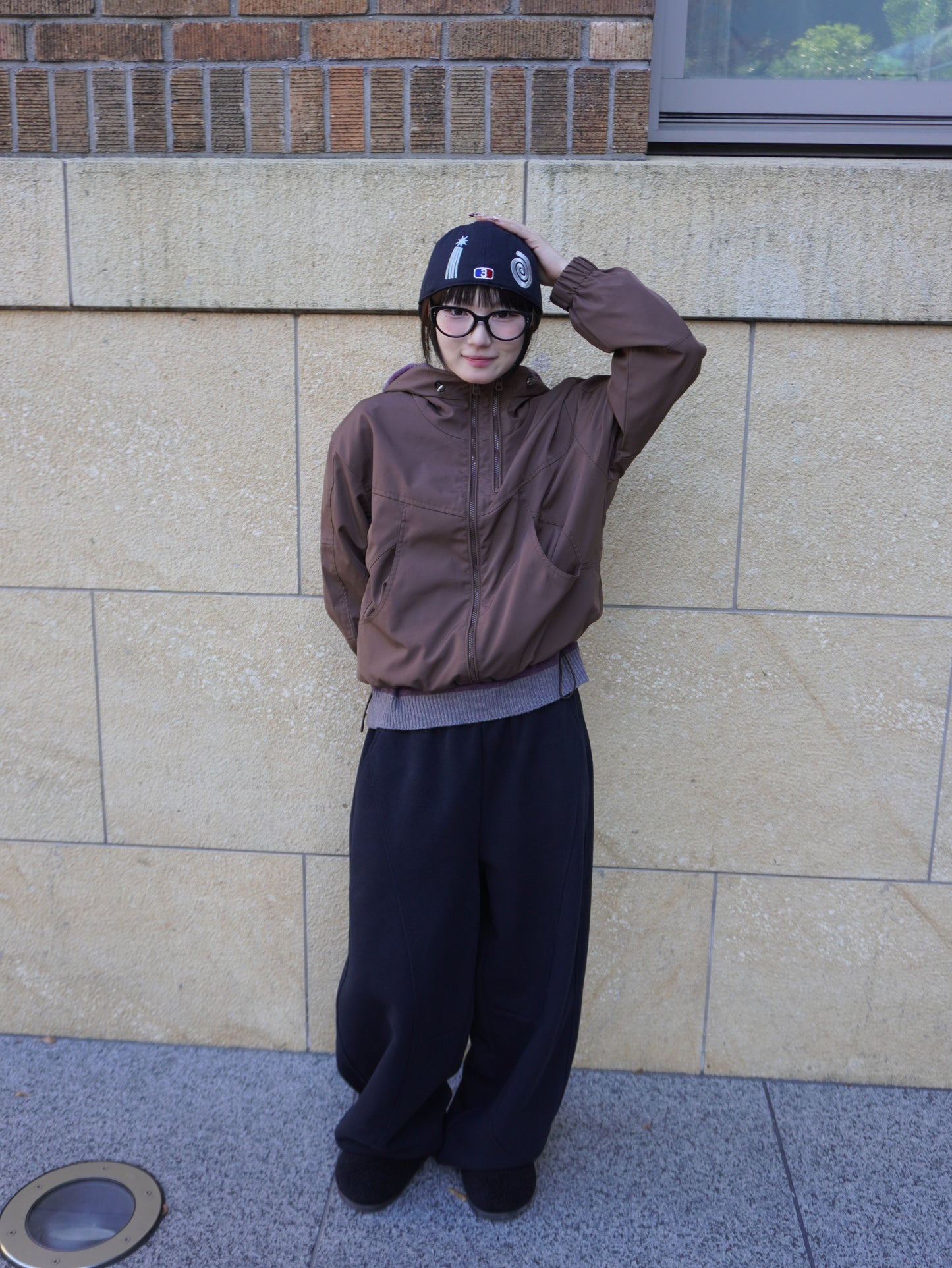 ブラウンナイロンパーカー DPB85371