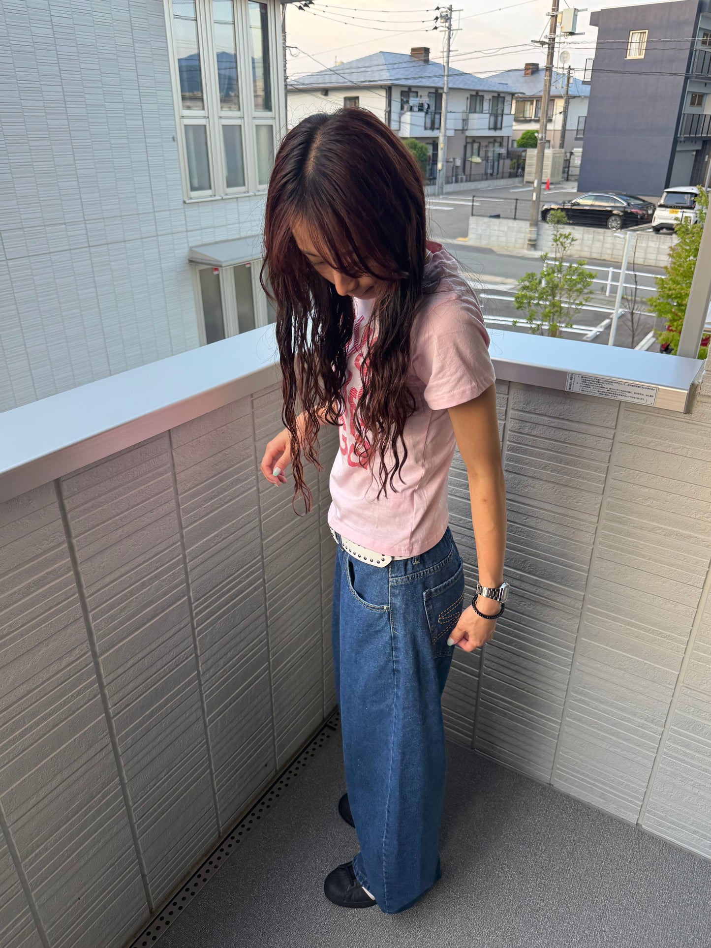 バックステッチワイドデニムパンツ DPC07038