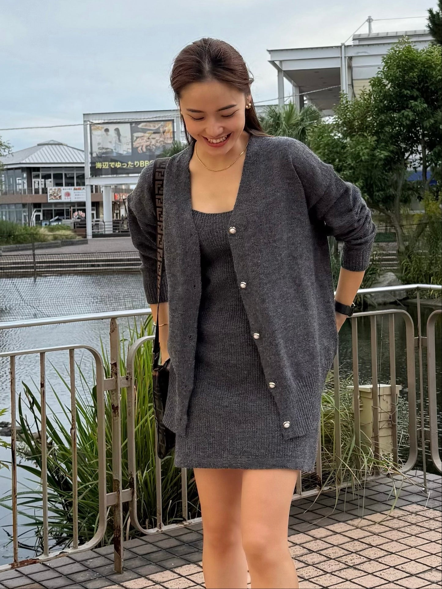 グレーセーターツーピースセット DPB47480