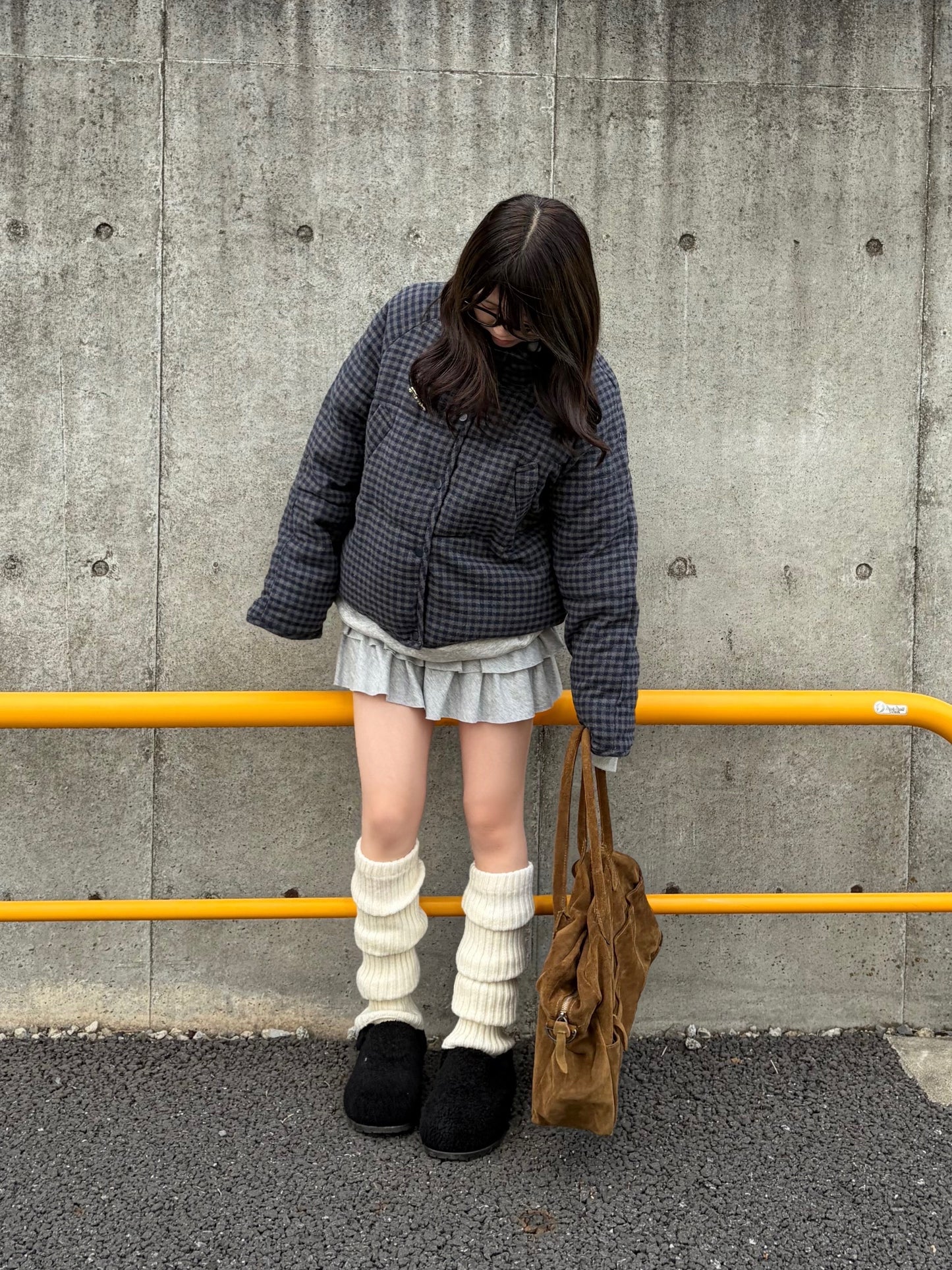 チェックショートダウンジャケット DPB98012