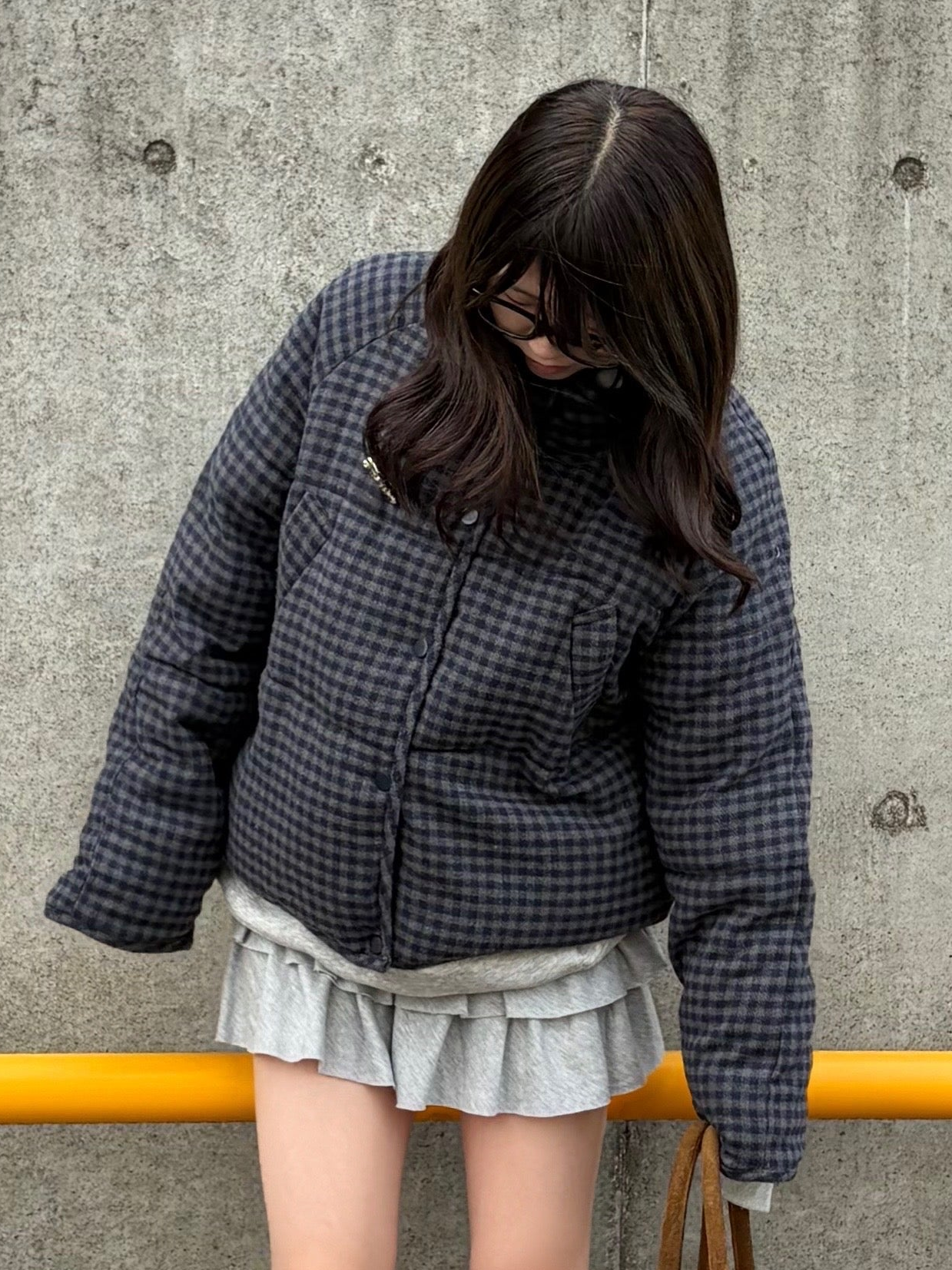 チェックショートダウンジャケット DPB98012