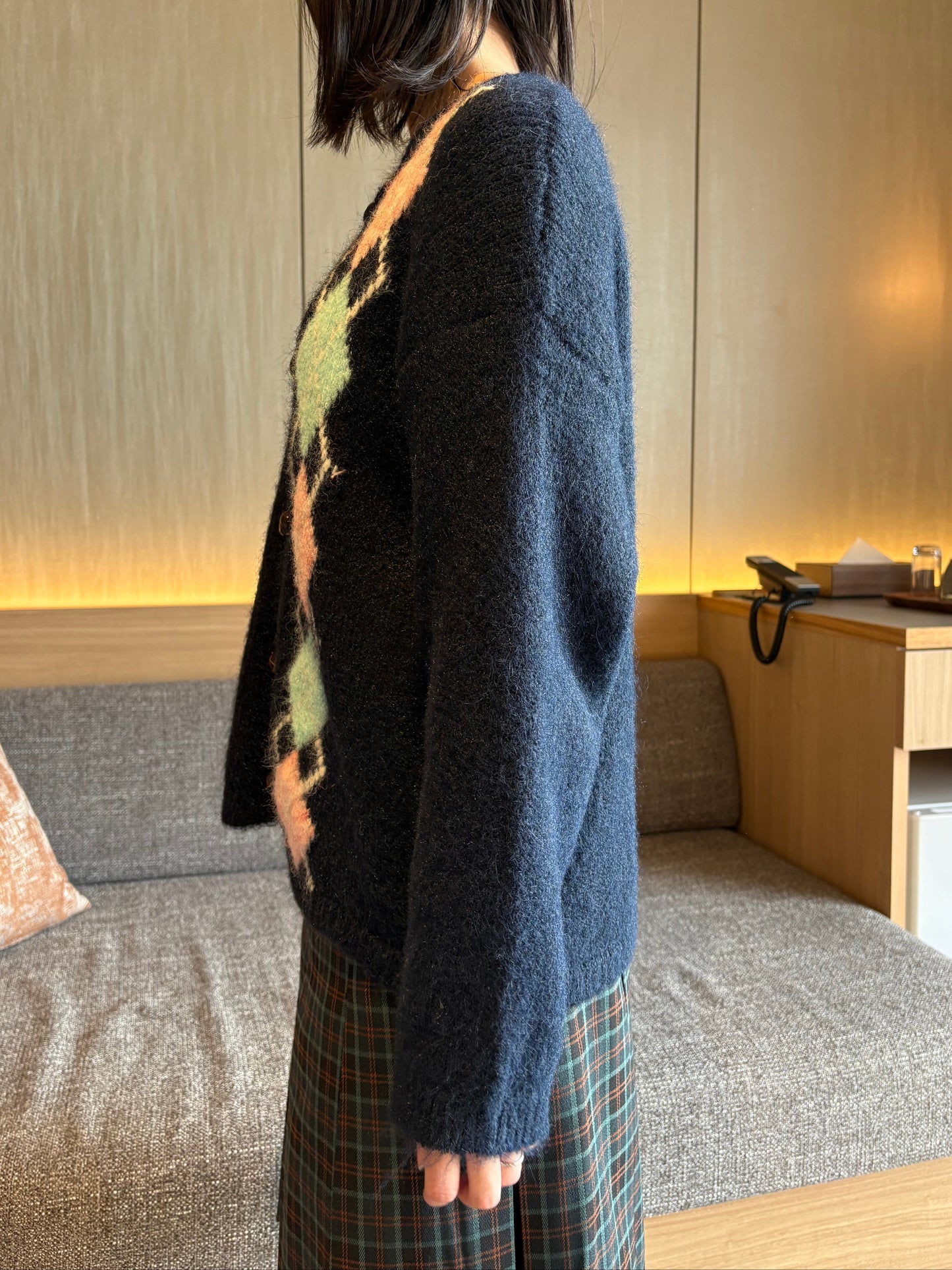 アーガイルボタンカーディガン DPB99056