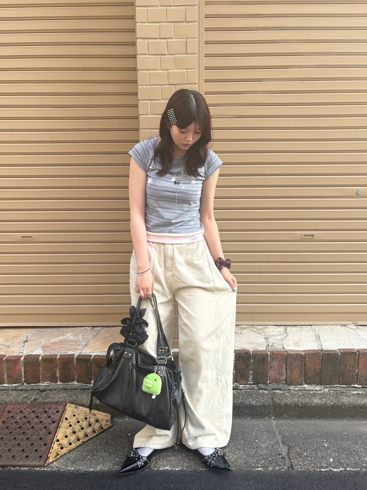 ストライプスタープリントT DPC08039
